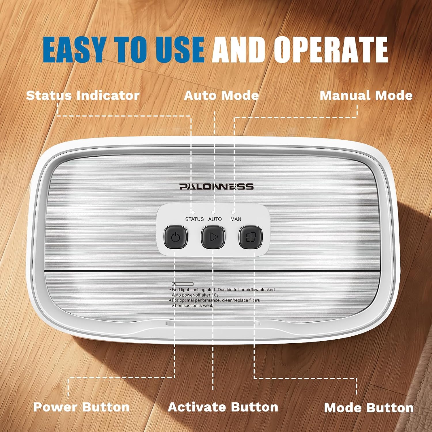 Pro Touchless Vacuum Automatic Dustpan. 6L electric dustpan for Hair Salon | 5-Layer Hepa Filter.Auto/Manual.1400W 18KPa Automatic Dustpan for Pet Hair Dirt Home Kitchen.TOF Sensor Hands-Free.LED Alerts