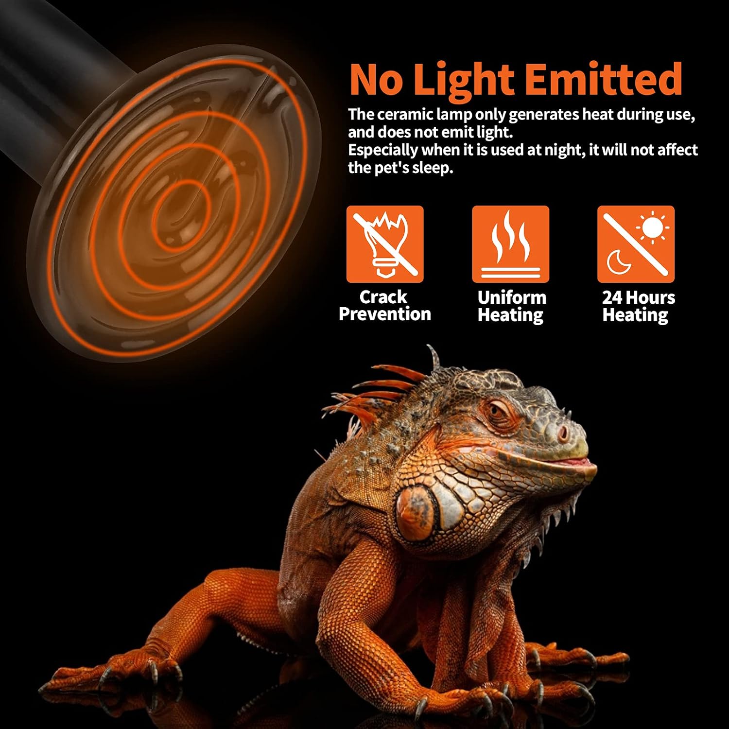LUCKY HERP 100W Ceramic Heat Emitter. Reptile Heat Bulbs. Ceramic Heat Lamp for Reptiles. Amphibian. Chicken. Dog. Cat (2-Pack)