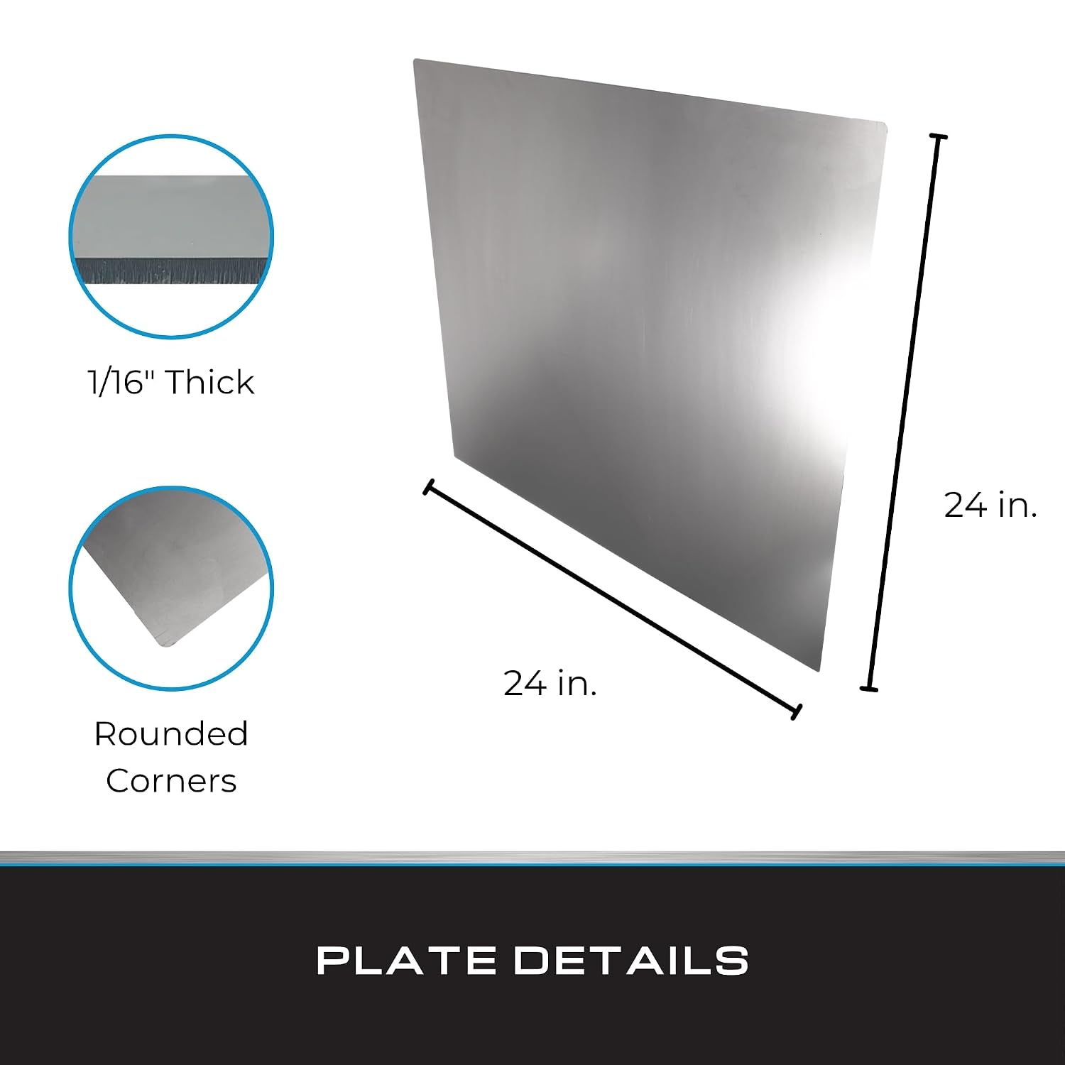Tie Down Engineering 16 Gauge Cold Rolled Steel Sheet Metal – Smooth Magnetic Steel Plate. Weldable & Formable – Made in USA – Metalworking & Fabrication – 24 x 24 (5 Pack)