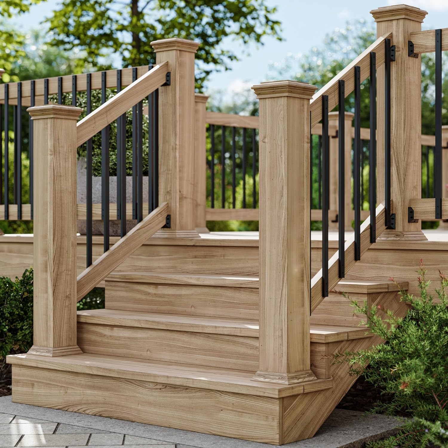 HZIU 60 Pack 29.5 Deck Balusters .Rectangular Stainless Steel Railing Kit | Rustproof Side Mount Spindles Railings with End Caps & Screws–Modern Porch Balusters for Patio. Balcony&Outdoor Staircases - Amazon.com