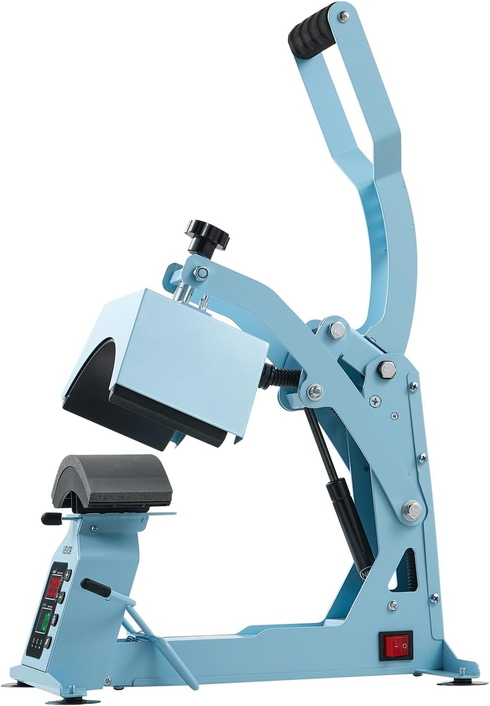 VEVOR 2-in-1 Hat Heat Press Machine. with 2 Platens & Caps Stretcher. Precise Temp&Timer Control. Hat Press Heat Machine for Caps Compatible with HTV Iron On and Sublimation Projects. Light Blue