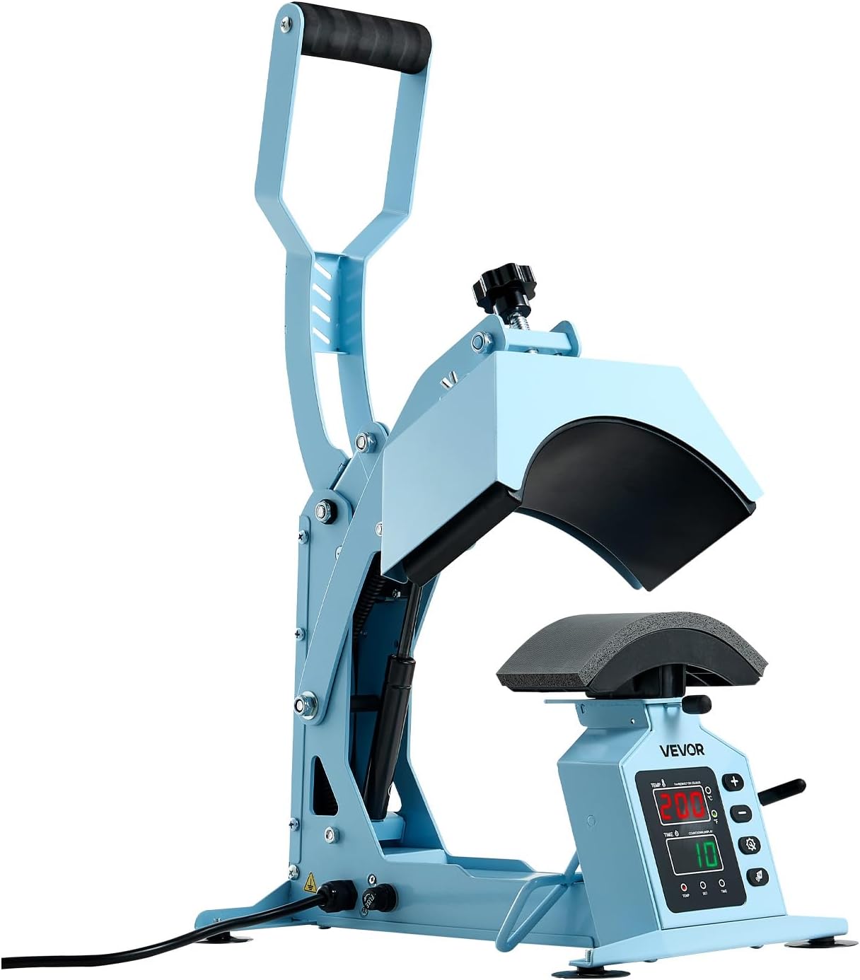 VEVOR 2-in-1 Hat Heat Press Machine. with 2 Platens & Caps Stretcher. Precise Temp&Timer Control. Hat Press Heat Machine for Caps Compatible with HTV Iron On and Sublimation Projects. Light Blue