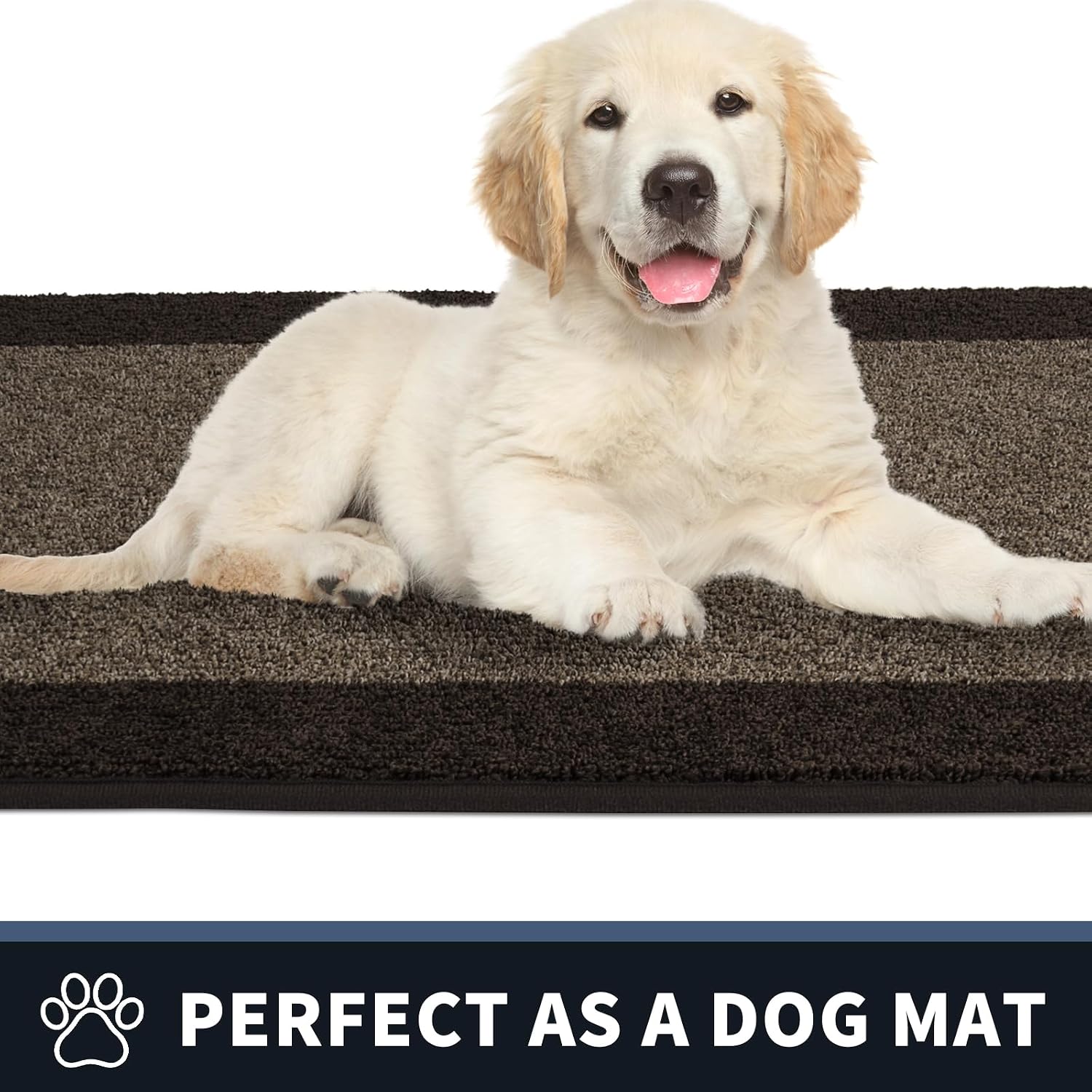 PURRUGS Hallway Runner Rug. 32 x 84. Grayish Brown & Coffee | Machine Washable. Non-Slip. Waterproof TPR Backing. Super Absorbent. Low Profile. For Hallway. Kitchen. and Entryway