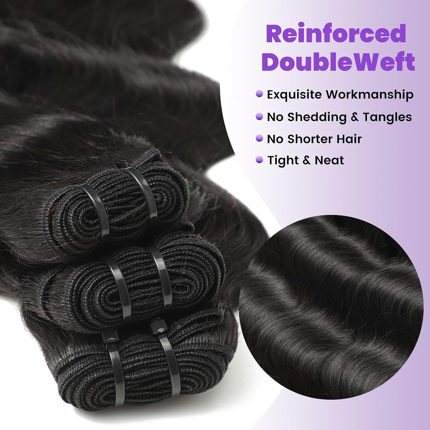 12A Body Wave Human Hair Bundles 20 22 24 26 Inch 4 Bundles Natural Black | 12A Body Wave Human Hair Bundles.Quick Weave Hair Extensions.Very Soft And Healty Hair.Can be Curled & Restyled.