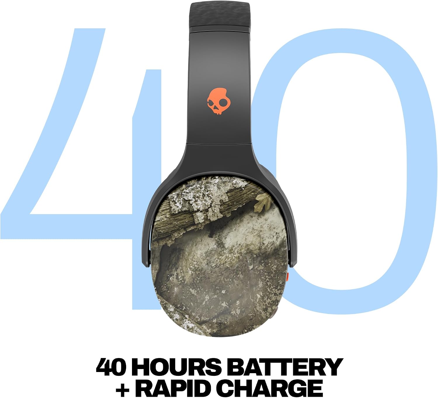 Skullcandy Crusher Evo Wireless Over-Ear Headphones - Realtree APX | Multi-Sensory Bass. Noise Isolating Over-Ear Fit. 40 Hours Battery. Microphone. Working Out. Gym. Travel. Studying. Music