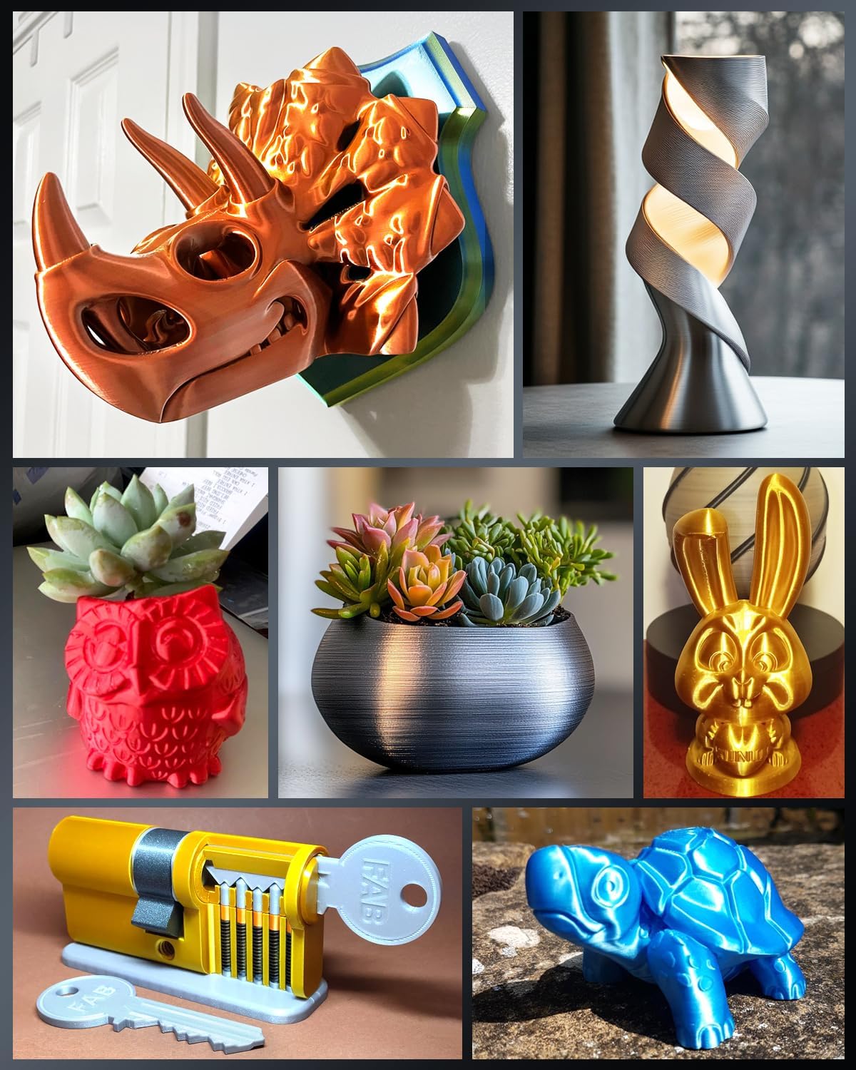 SUNLU 12KG 3D Printer Silk PLA Filament Bundle. Silk Filament 1.75mm+/- 0.02mm. 1KG Spool(2.2 LBS). Total 12KG. Light Gold+Silver+Black+White+Grey+Red+Blue+Green+Orange+Pink+Purple+Red Copper