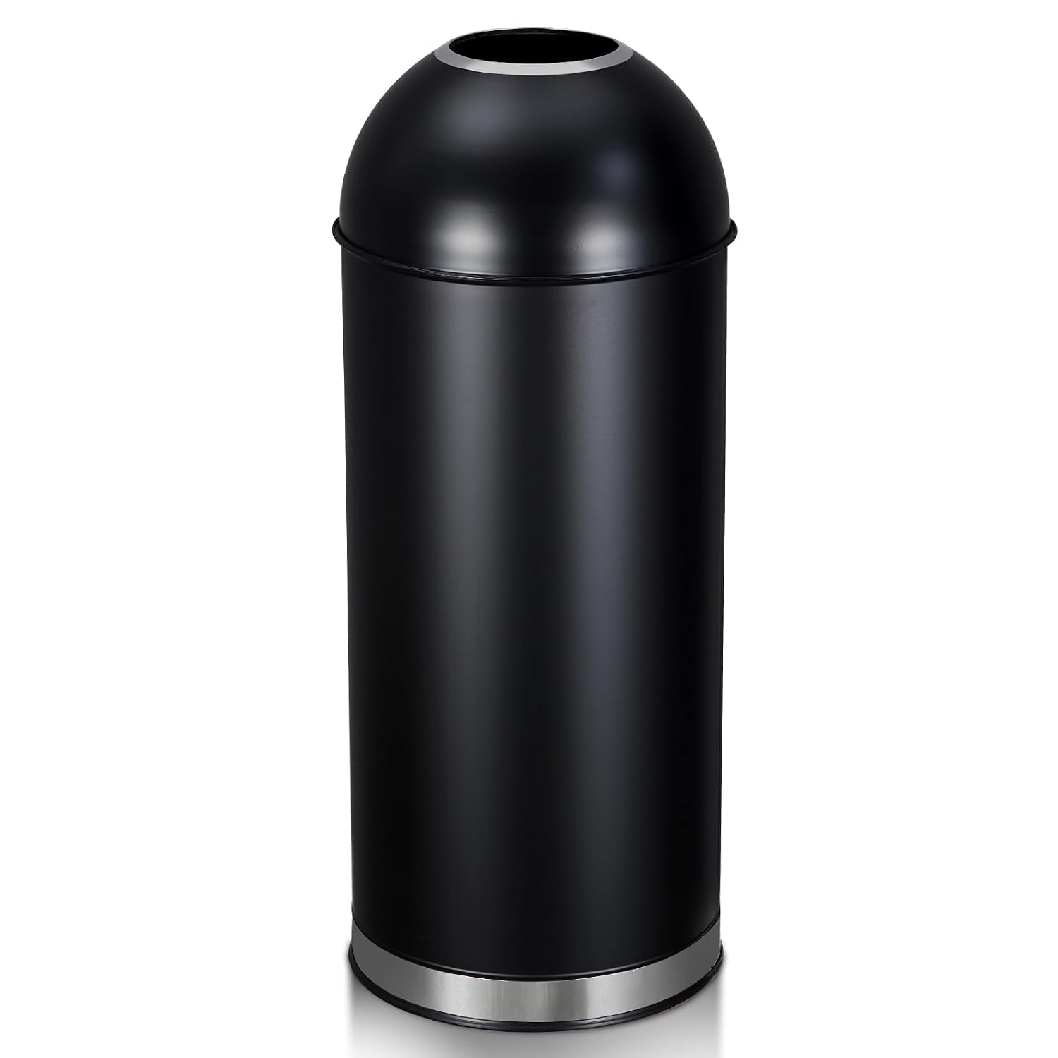 MERXENG 65L/17 Gallon Heavy Duty Stainless Steel Tall Commercial/Kitchen Trash Can. Round Open Top Waste Bin for Indoor and Outdoor. Durable Garbage Bin for Home Office Restaurant
