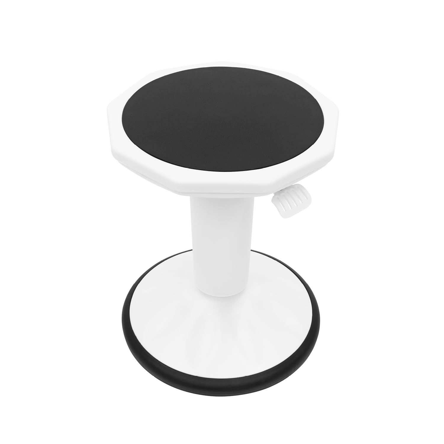 Pearington SitFree Height Adjustable Wobble Stool. Active Flexible Seating Chair for Kids and Adults - School and Office. White