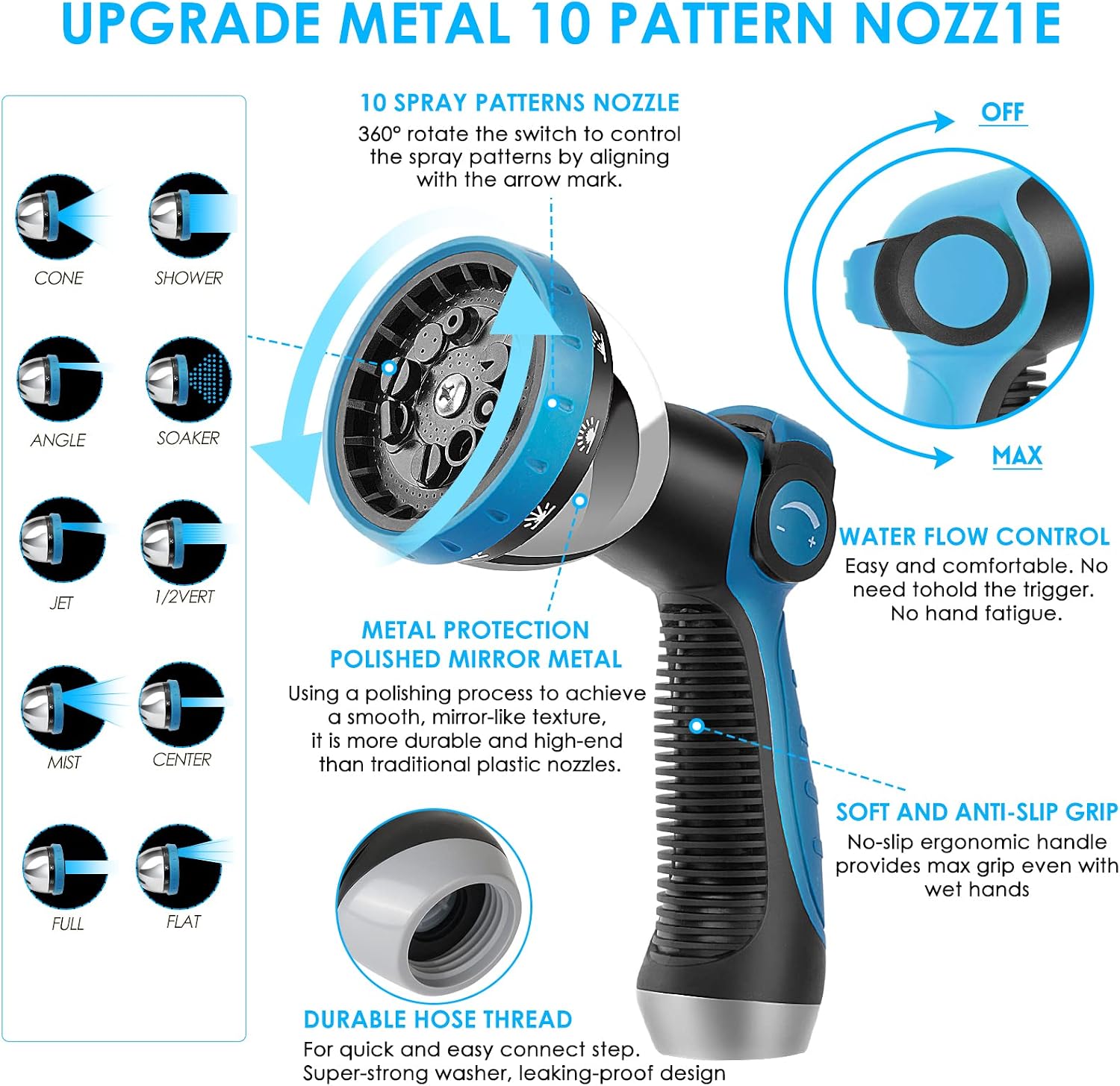 KETTOYA Non-Expanding Garden Hose 150 ft. Kink Free Flexible Water Hose with 10-Pattern Spray Nozzle. Lightweight Hose Pipe. Leak Proof. 3/4 Swivel Connectors. Super Fabric. Portable Storage Strap