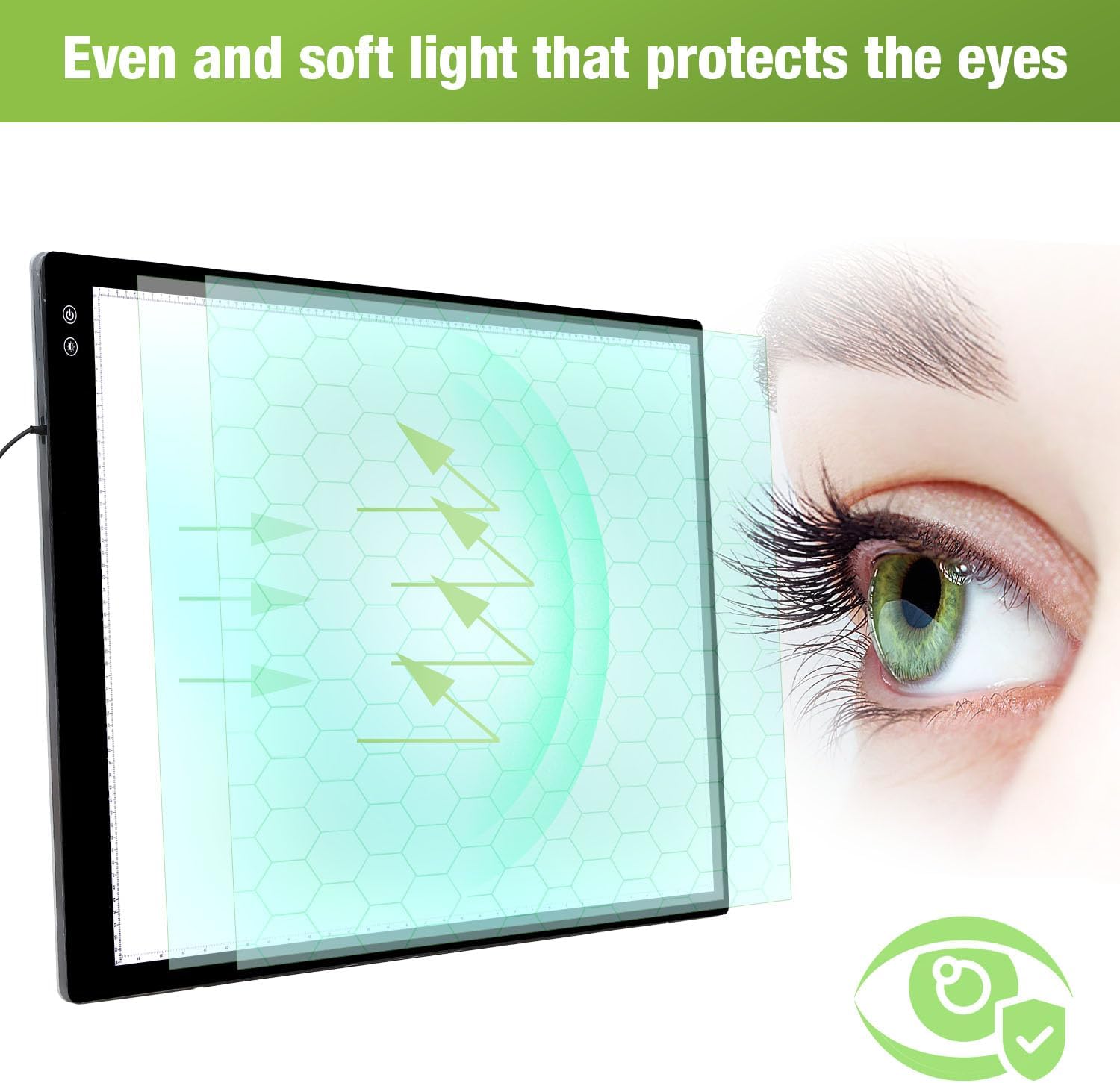 Zocelight A1(35.4''x 23.6'') Large Rechargeable Light Pad for Diamond Painting.6 Levels & Stepless Dimming Light Box for Tracing.3-Color Modes Light Board.Built-in 6000mAh Battery Light Table for Art