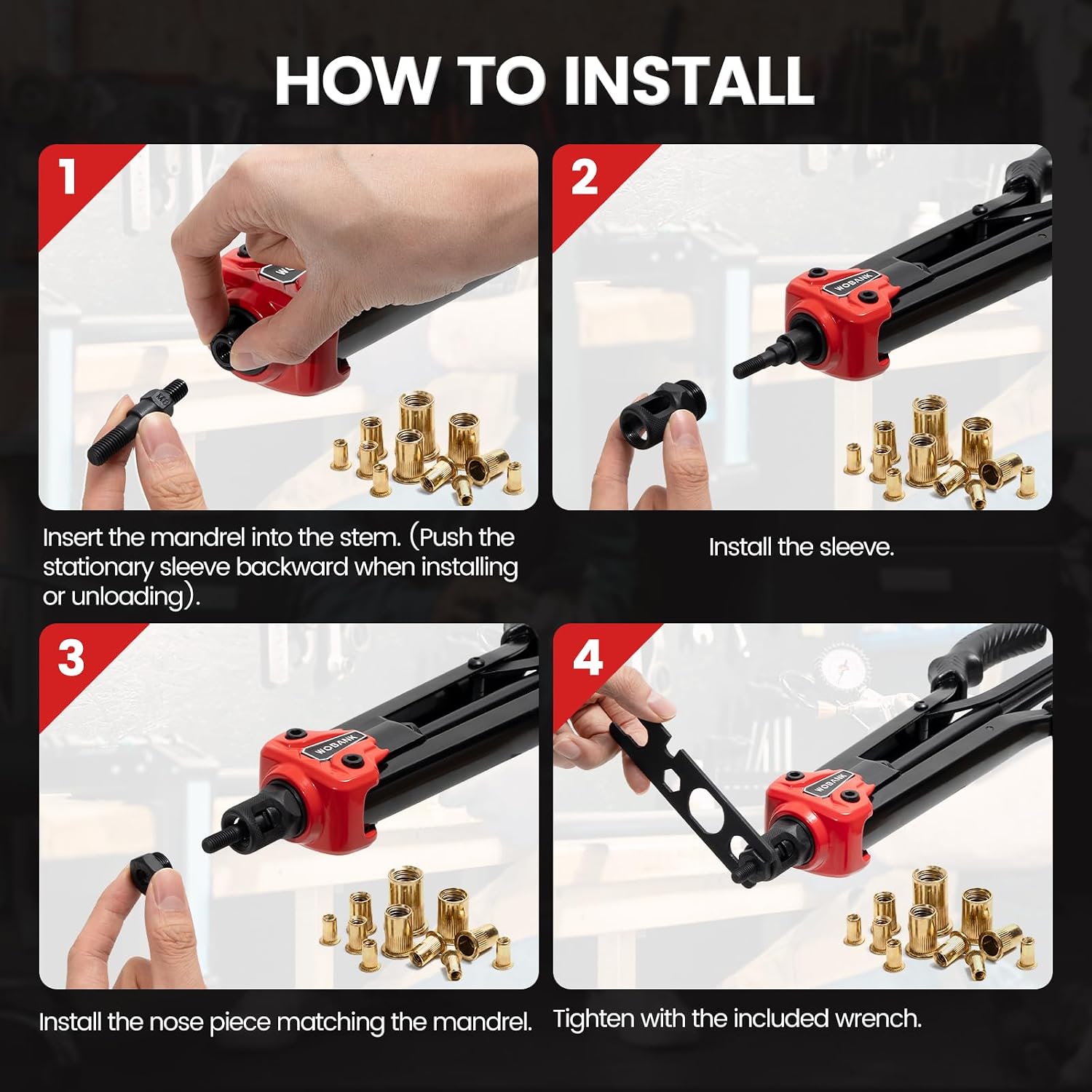 Rivet Nut Tool Kit. 16 Rivnut Tool with 15 Mandrels & 290 Rivet Nuts | Professional Nutsert Tool Kit with 2 Step Drills. Wrench & Carrying Case. Auto Release Nut for Automotive. Construction & DIY