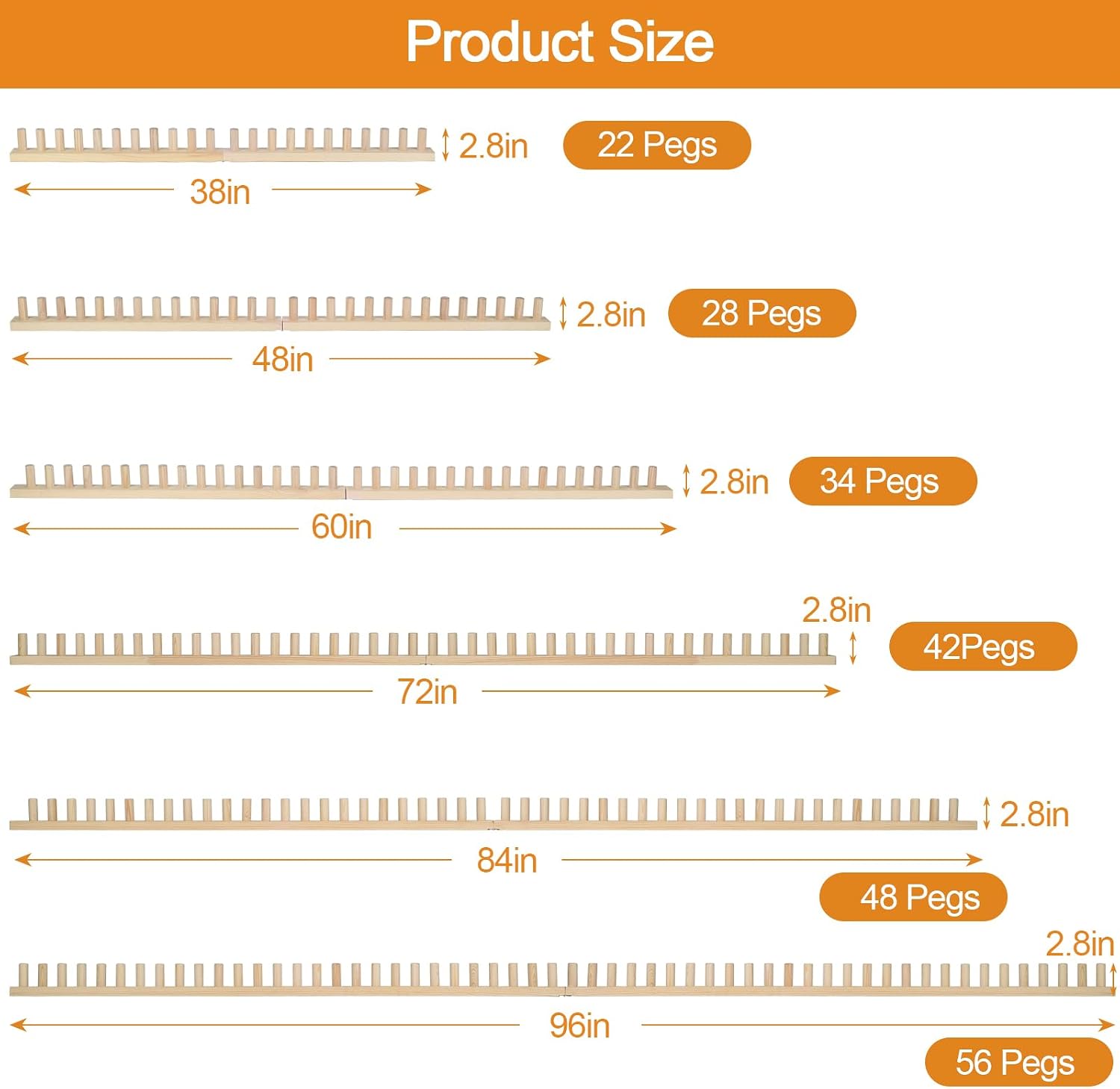 QWM 84 Chunky Blankets Loom Knitting Looms Long Installation Free and Adjustable Foldable Portable Extra Loom Large 38.48.60. 72.84.96 Inch