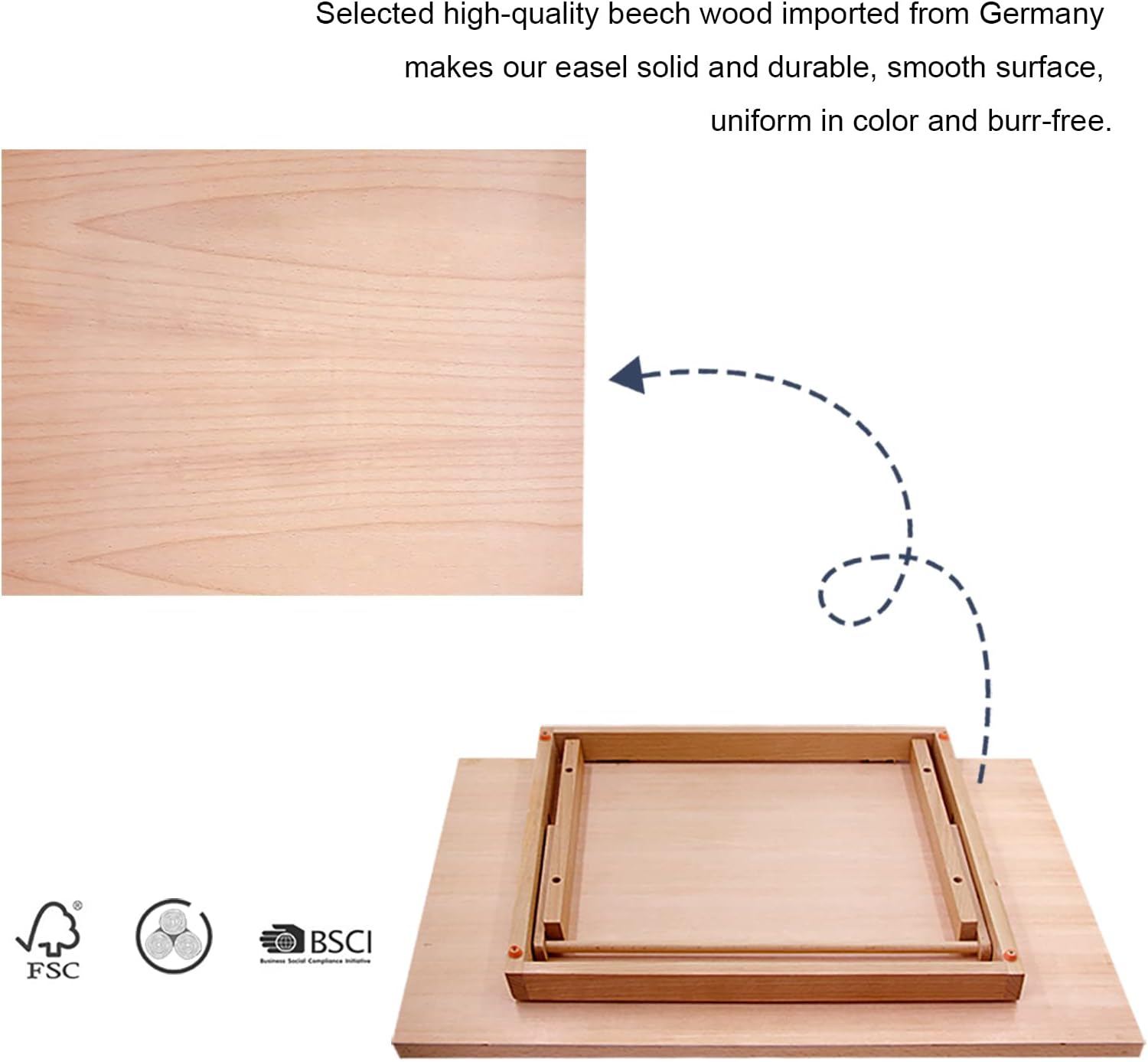 Miratuso Large Drawing & Sketching Board. Art Tabletop Easel Painting Easel | 24.8 L x 16.5 W (A2). 6 Adjustable Angles. Foldable. Portable Multiple Use. Gift for Artists. Children. Beginners & Student