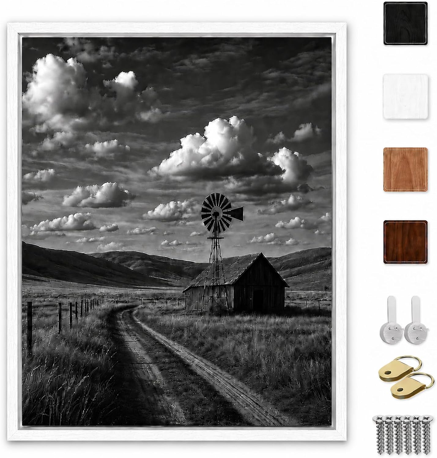 Amazon.com - Sunwes Canvas Floater Frame for 1–1.25Deep Gallery Wrapped Canvas. Wood-Look Floating Frame Wall Artwork for Oil Paintings. Gallery Bedroom. Living Room. Studio. Made in USA(White.20x30)