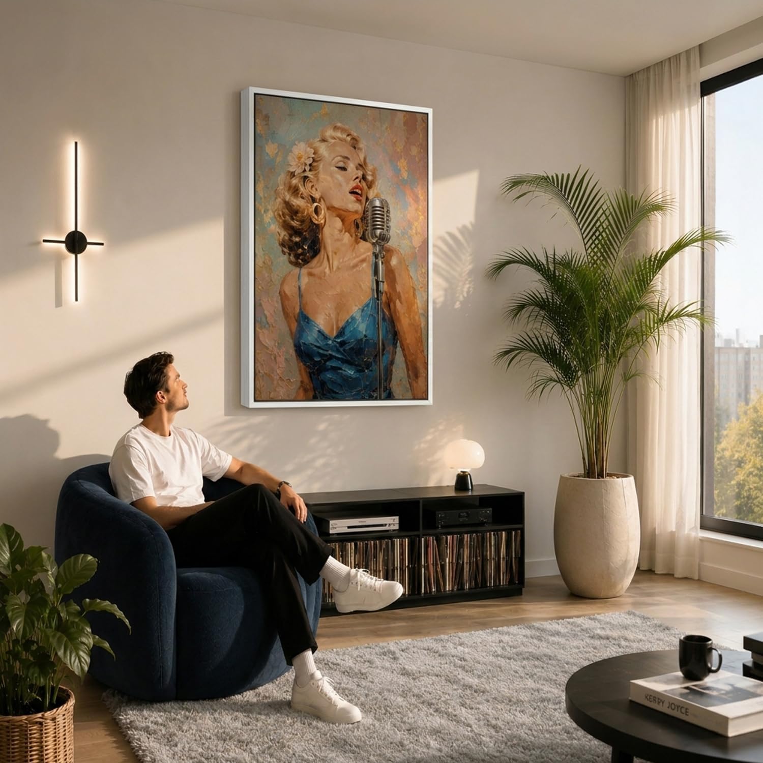 Amazon.com - Sunwes Canvas Floater Frame for 1–1.25Deep Gallery Wrapped Canvas. Wood-Look Floating Frame Wall Artwork for Oil Paintings. Gallery Bedroom. Living Room. Studio. Made in USA(White.20x30)