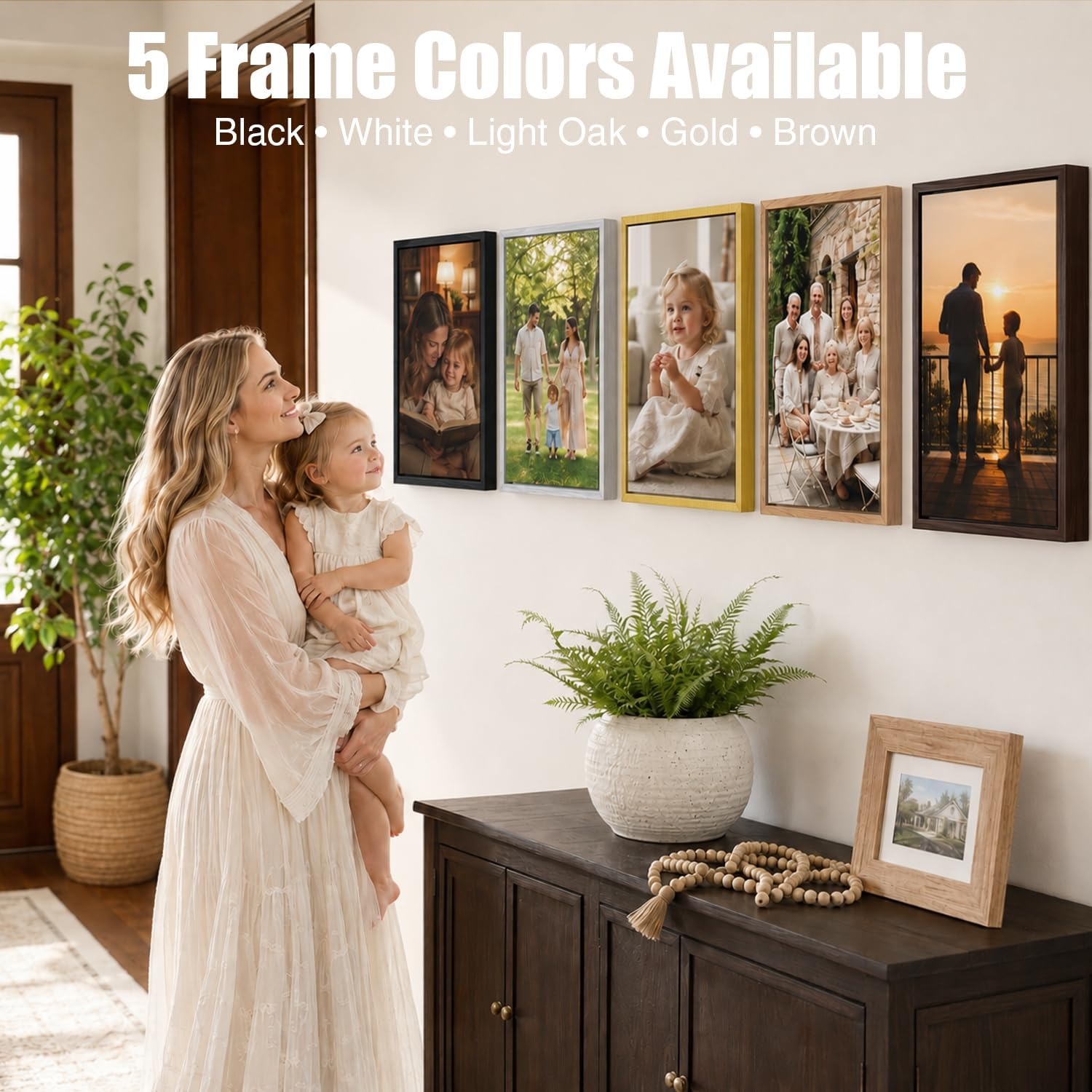 Amazon.com - Sunwes Canvas Floater Frame for 1–1.25Deep Gallery Wrapped Canvas. Wood-Look Floating Frame Wall Artwork for Oil Paintings. Gallery Bedroom. Living Room. Studio. Made in USA(White.20x30)