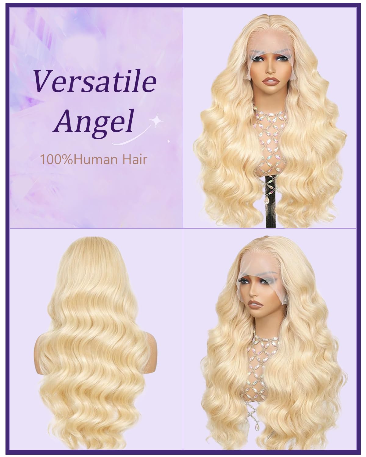 Heylisa 26 Inch 613 Body Wave Blonde Wigs Human Hair 13x6 Lace Frontal Wig | 180% Density 613 Transparent Lace With Pre plucked Hairline Blonde Body Wave Wigs