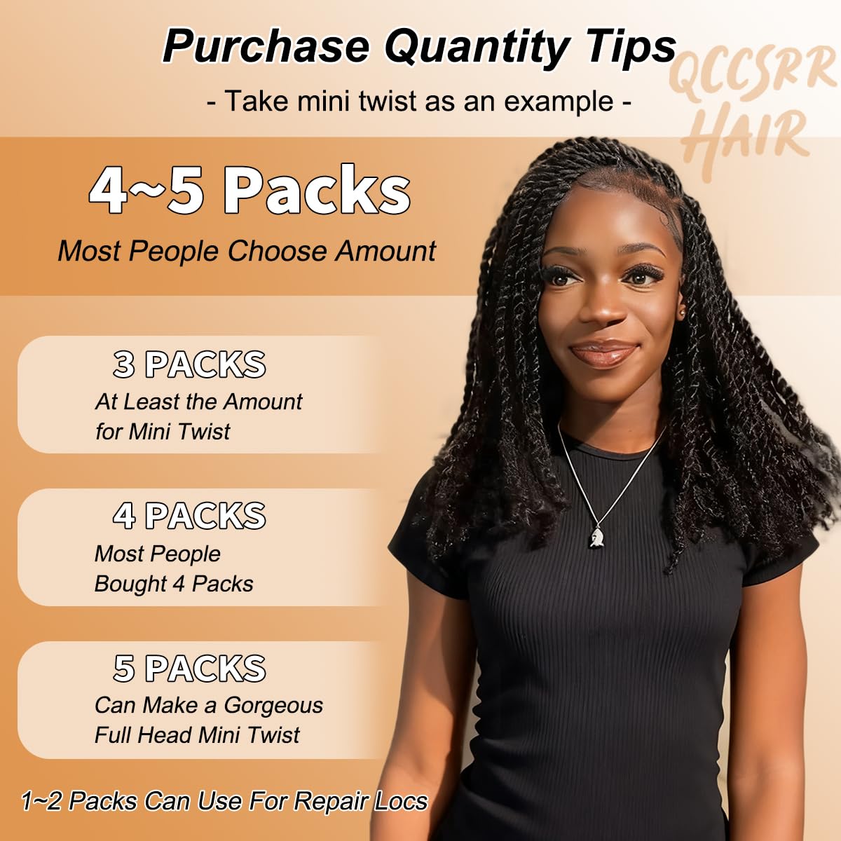 Afro Kinkys Bulk Human Hair 2 Bundles 22 Inch 50g/Pack - Afro Kinky-Curly Human Hair Bulk For Mini Twist. Dreadlocks Extensions. Locs Repair & Braiding. 100% Human Hair Natural Black.