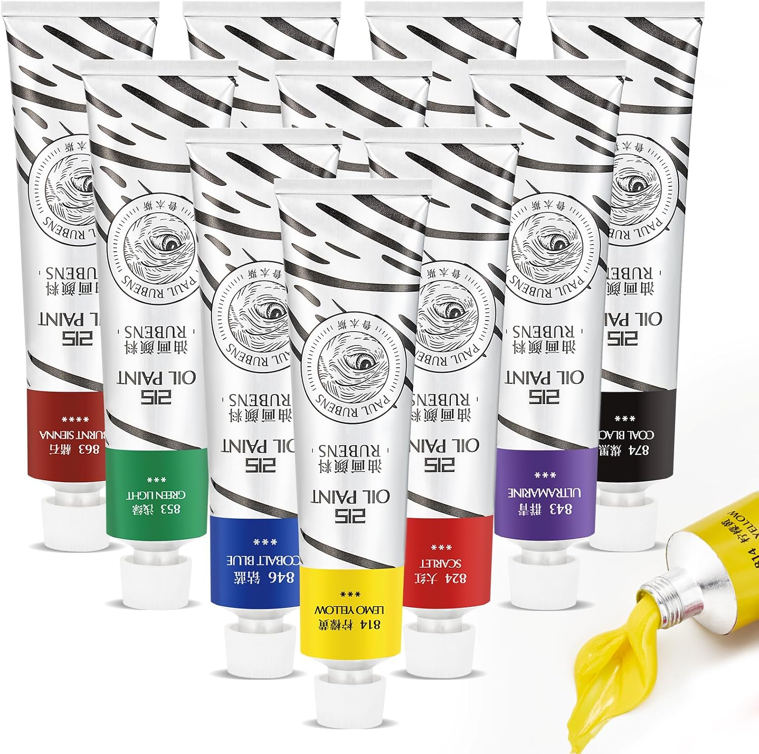 Paul Rubens Oil Paint. 10 Basic Colors*170 ml Large Professional Tubes | Oil Based Paint with High Saturation. Creamy Texture. and Consistency.Art Supplies for Artists. Students. Beginners