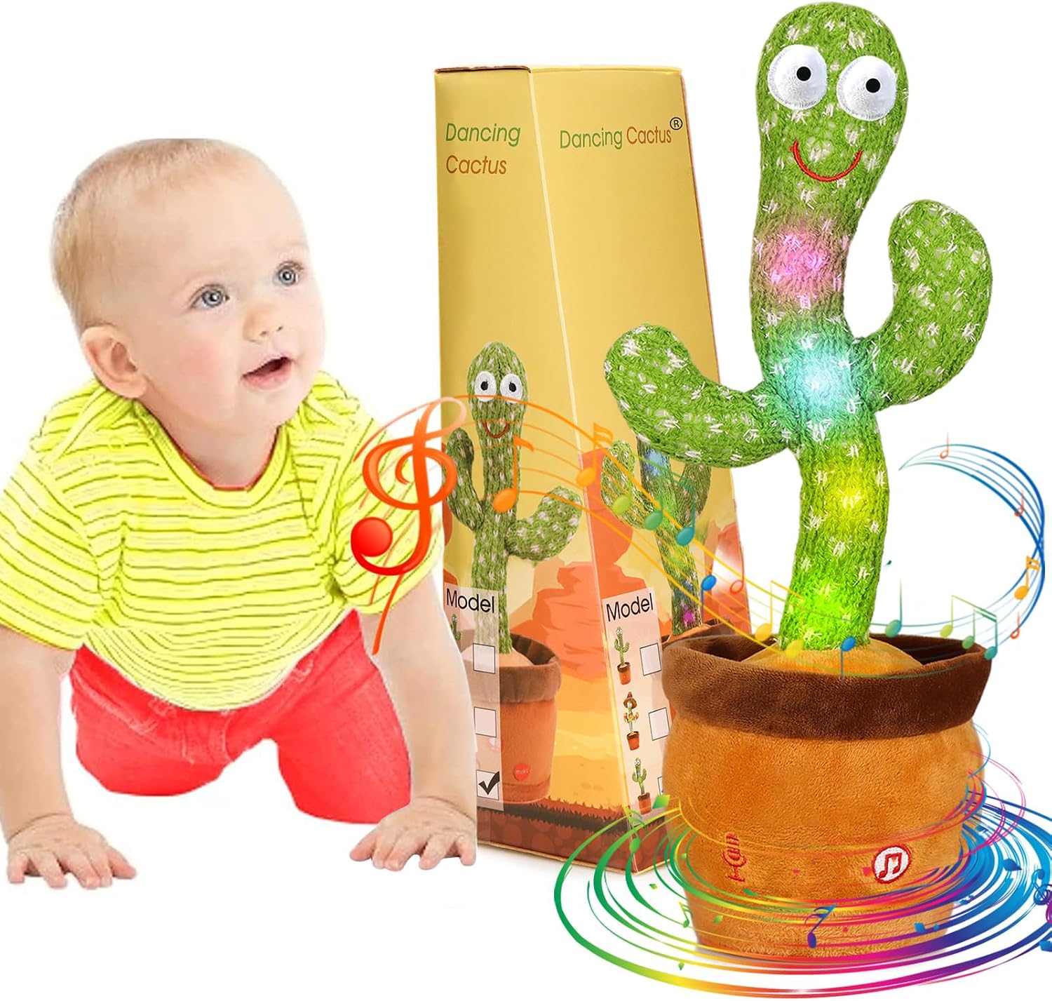 Emoin Talking Cactus Toy. Interactive Toys Dancing Cactus Toy Mimicking Repeating What You Say. Toddler Infant Baby Toys Gifts for 6 7 8 9 10 Month Old Baby Toys for 1 2 3 Year Old Boy Girl | Mimicking Repeating What You Say. Toddler Infant Baby Toy Gift for 1-3 Year Old Boys Girls