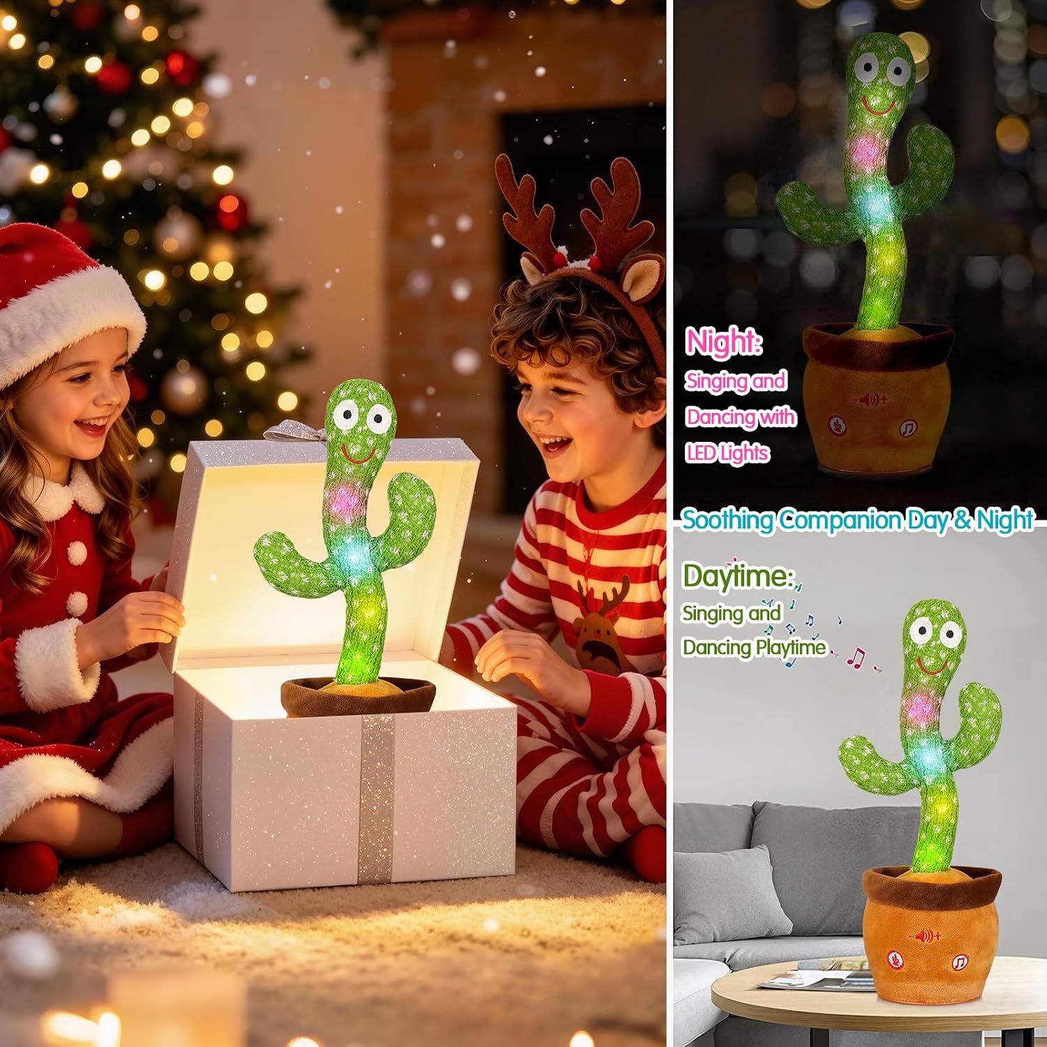 Emoin Talking Cactus Toy. Interactive Toys Dancing Cactus Toy Mimicking Repeating What You Say. Toddler Infant Baby Toys Gifts for 6 7 8 9 10 Month Old Baby Toys for 1 2 3 Year Old Boy Girl | Mimicking Repeating What You Say. Toddler Infant Baby Toy Gift for 1-3 Year Old Boys Girls