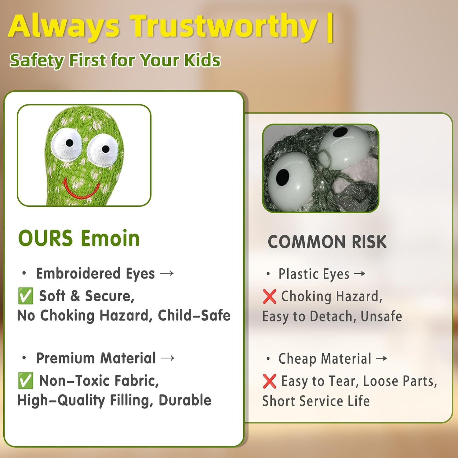 Emoin Talking Cactus Toy. Interactive Toys Dancing Cactus Toy Mimicking Repeating What You Say. Toddler Infant Baby Toys Gifts for 6 7 8 9 10 Month Old Baby Toys for 1 2 3 Year Old Boy Girl | Mimicking Repeating What You Say. Toddler Infant Baby Toy Gift for 1-3 Year Old Boys Girls