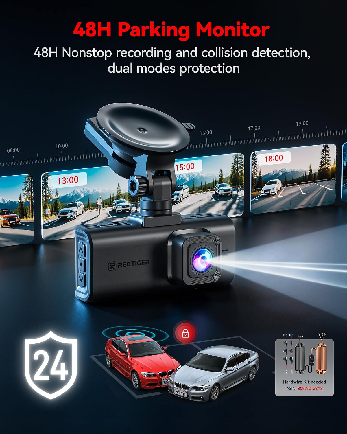 REDTIGER 4K STARVIS 2 Dashcam Front Rear. 5GHz WiFi 20MB/s. Free 128GB Card | Voice Control. Touch Screen. GPS. Loop Recording. Parking Mode. Audio Recording. WDR Night Vision. Supercapacitor(F7N Touch)