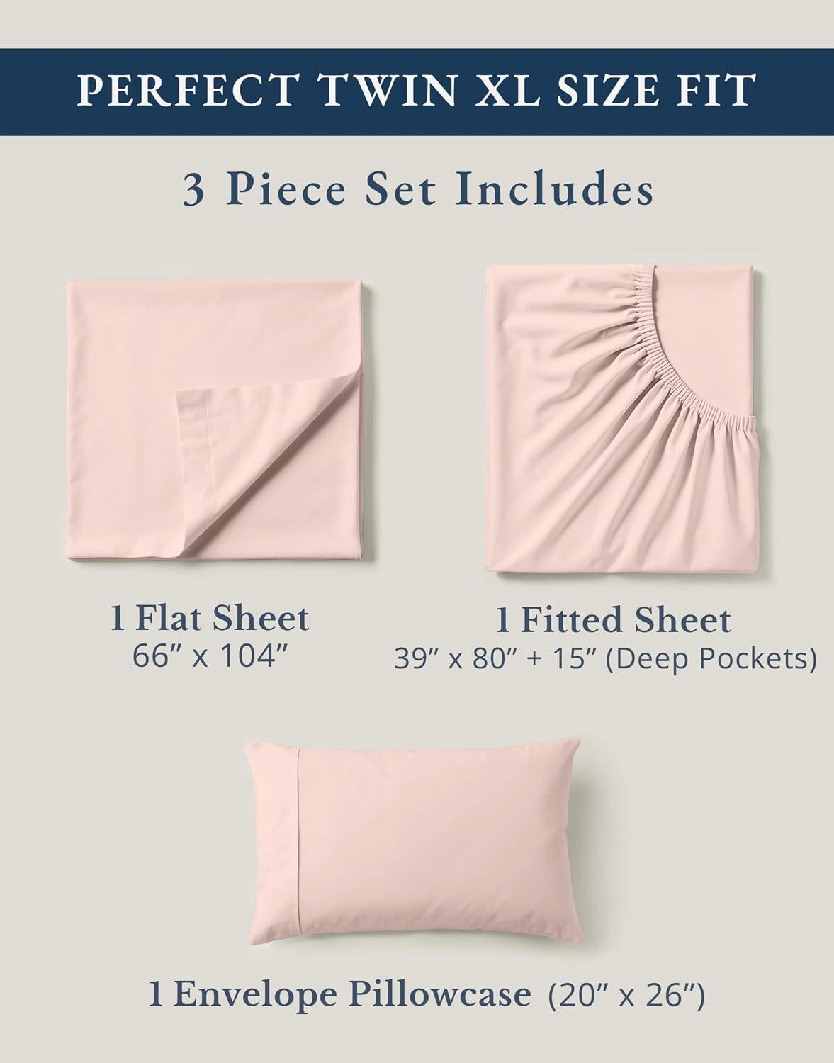 LANE LINEN Twin XL Sheet Set 100% Organic Cotton Percale Soft - Sepia Rose | Twin XL Sheet Set. 100% Organic Cotton Percale - Great For Gifting. Easy-Care Machine Washable. Best-Value Organic Cotton