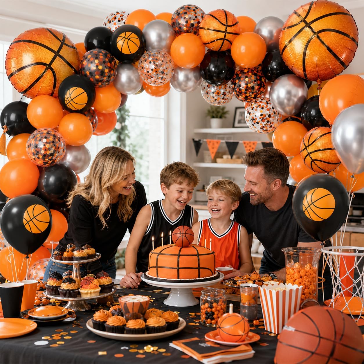 Basketball Balloons. 12 Inch Sport Basketball Themed Boys Party Decorations | Includes Basketball Foil Balloons. Decorations For Sports Birthday. Baby Shower And Graduation Celebrations