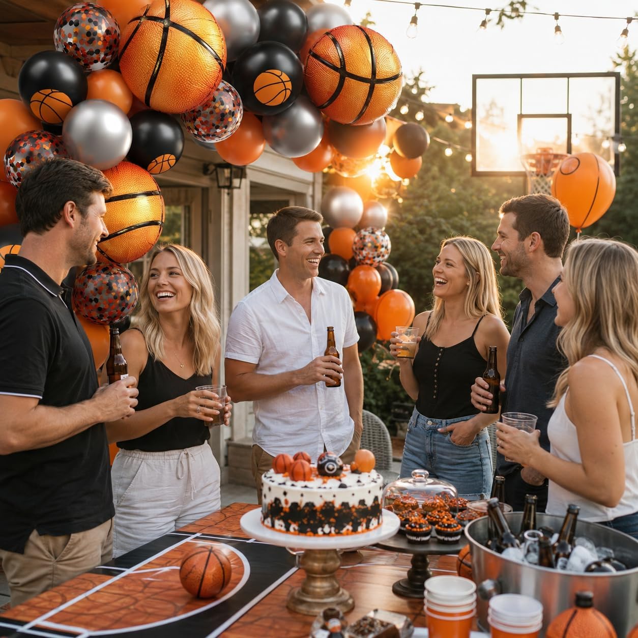 Basketball Balloons. 12 Inch Sport Basketball Themed Boys Party Decorations | Includes Basketball Foil Balloons. Decorations For Sports Birthday. Baby Shower And Graduation Celebrations