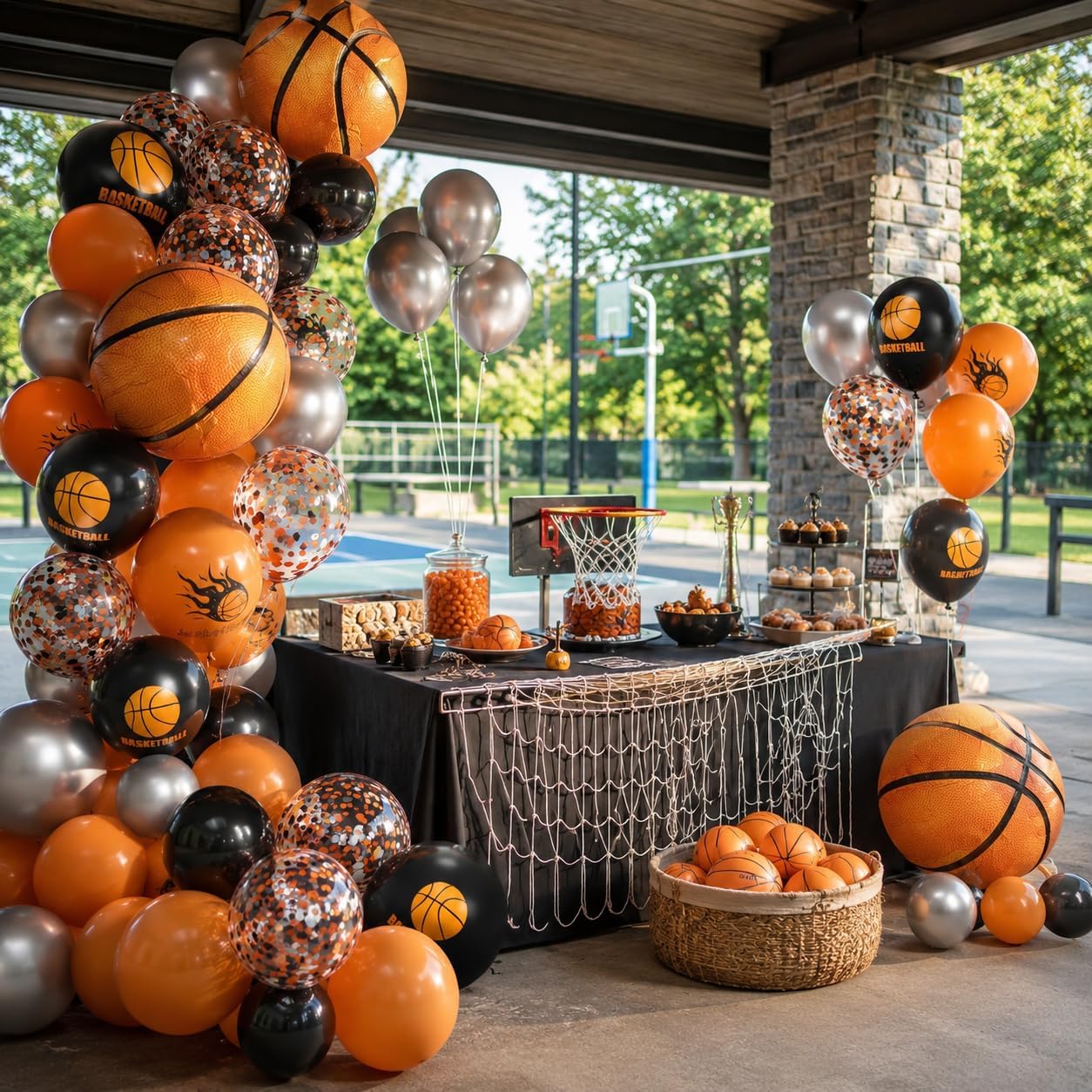 Basketball Balloons. 12 Inch Sport Basketball Themed Boys Party Decorations | Includes Basketball Foil Balloons. Decorations For Sports Birthday. Baby Shower And Graduation Celebrations