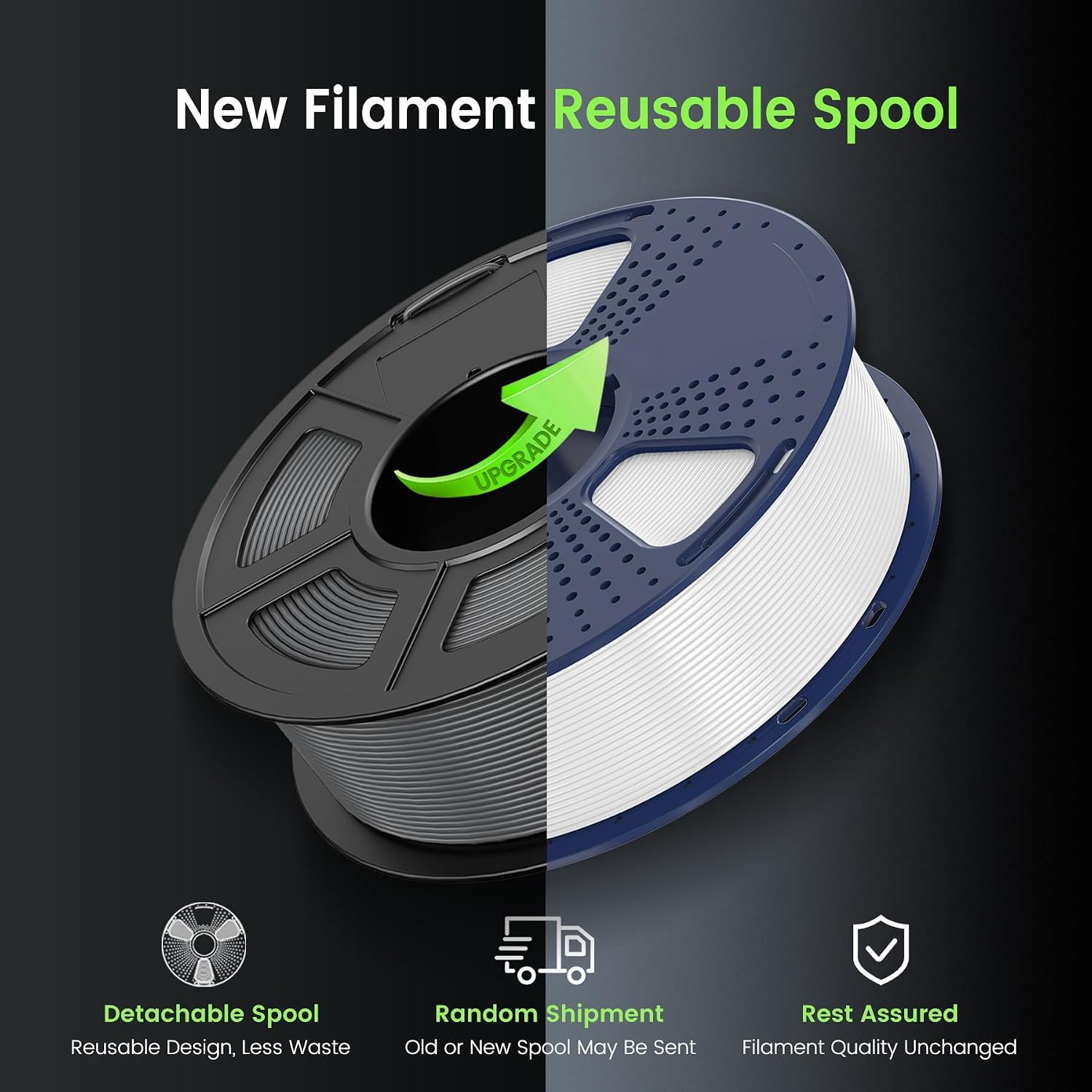 SUNLU PLA Plus 3D Printer Filament. 1.75mm. 10 Colors | 10KG Bundle. Neatly Wound. 1kg Spool. Black+White+Grey+Green+Blue+Grassgreen+Bluegrey+Pureyellow+Red+Orange