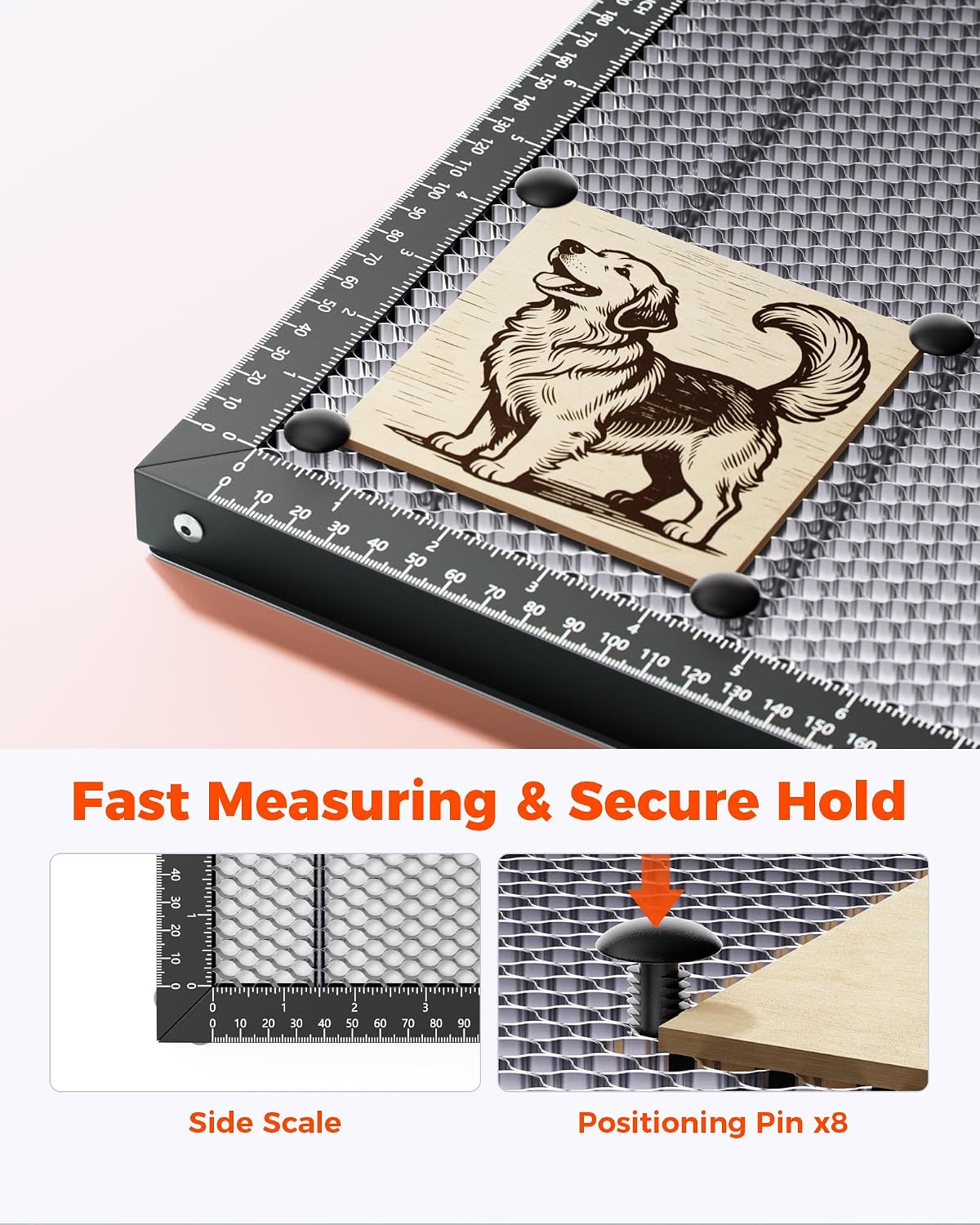 ACMER Laser Engraver Honeycomb Panel 500×500mm.Honeycomb Cutting Table with Protective Aluminum Backing Plate for Desktop Safety. Compatible with Diode. CO₂ & Fiber Laser Engravers