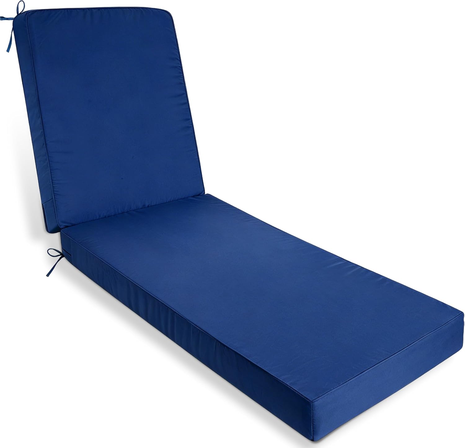 2*Chaise Lounge Cushions Outdoor 72x21x3.5 Inch. Waterproof and Fade Resistant Chair Cushions for Outdoor Furniture Replacement. Thickened Patio Pool Lounger Pads with 4 Ties for Pool Lawn.Navy Blue