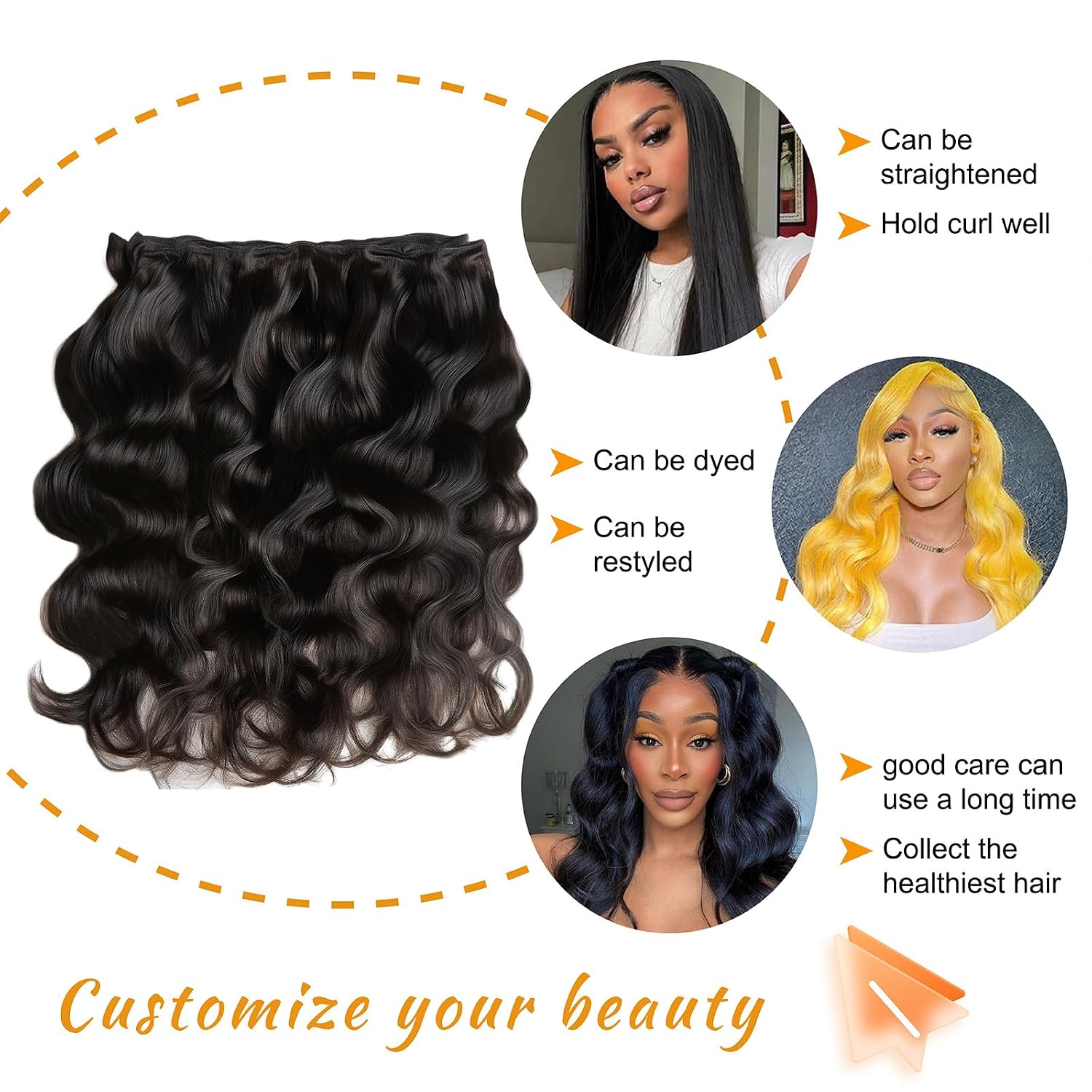 14A Brazilian Body Wave Bundles Human Hair 22 22 22 Inch 100% Real Raw Virgin Human Hair Bundles Body Wave 3 Bundles Human Hair Extension Natural Color(22 22 22)