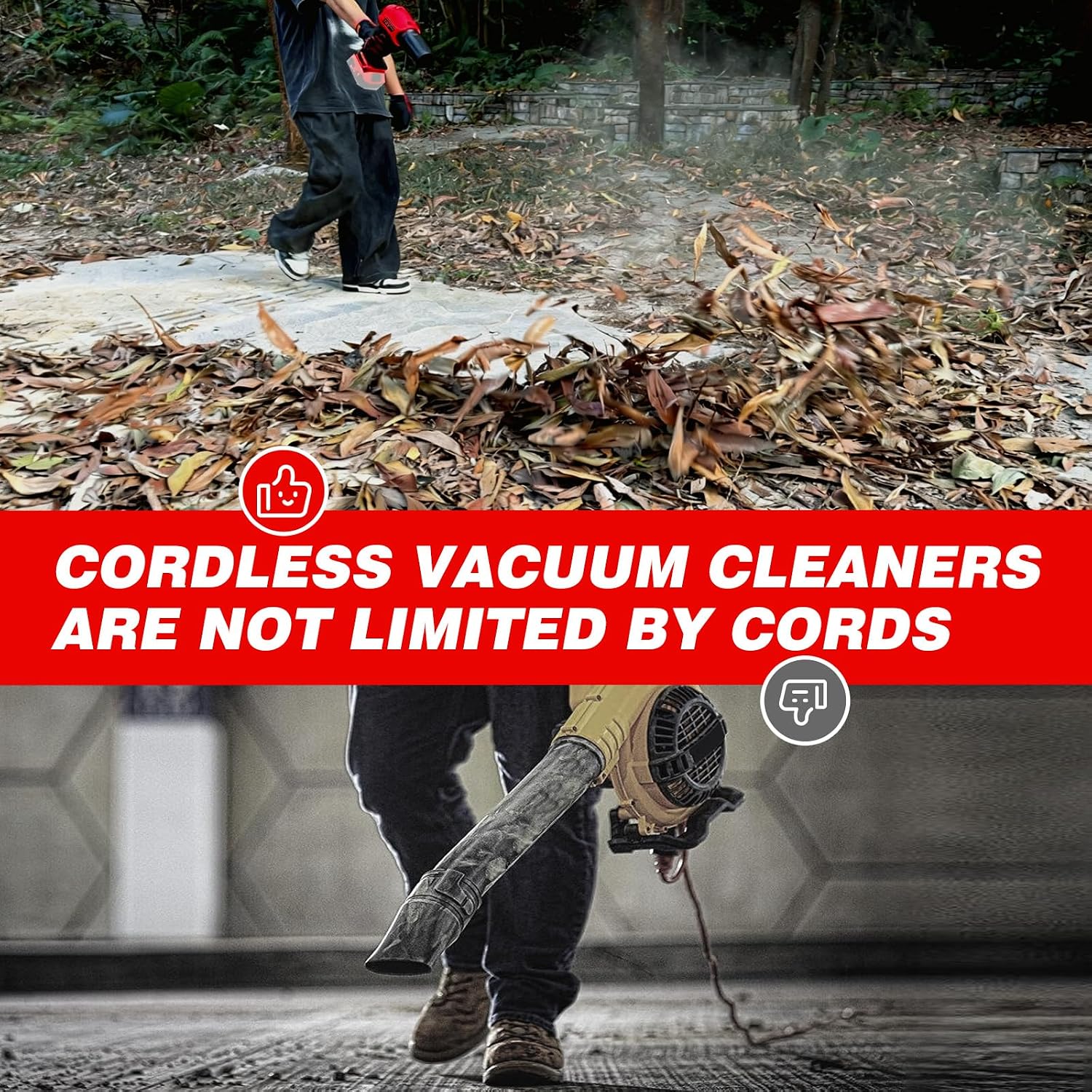 Cordless Leaf Blower for Milwaukee 18V Battery. 720-CFM 180-MPH Handheld Electric Brushless Dust Blower with Light. Battery Powered Leaf Blowers for Patio. Lawn Care. Leaves (Battery Not Included)