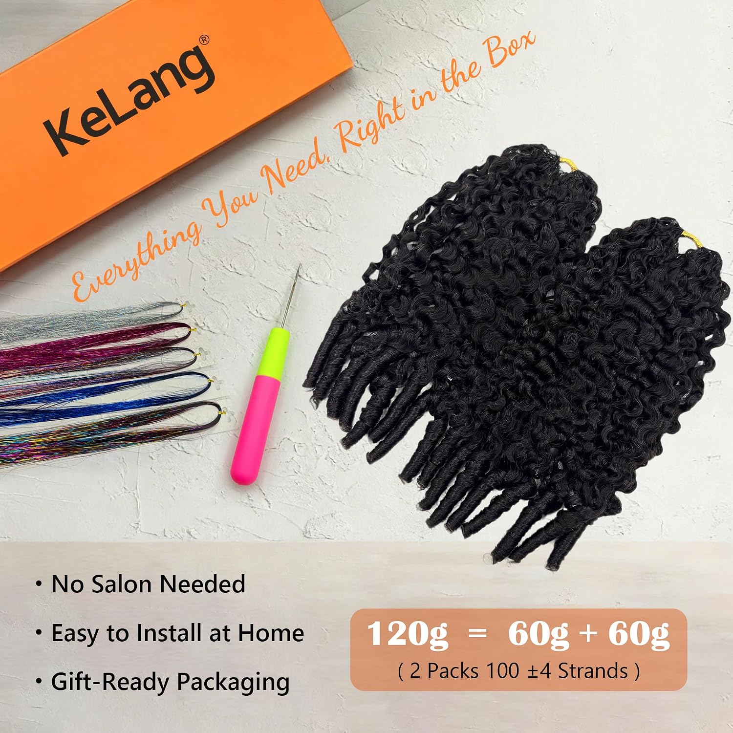 100% Human Hair Crochet Hair Burmese Curly. Pre-Looped & Pre-Separated Crochet Braids. Natural Black. Soft Lightweight. No Shedding. Tangle Free. Crochet Hair for Black Women 100strands 120g 20 Inch