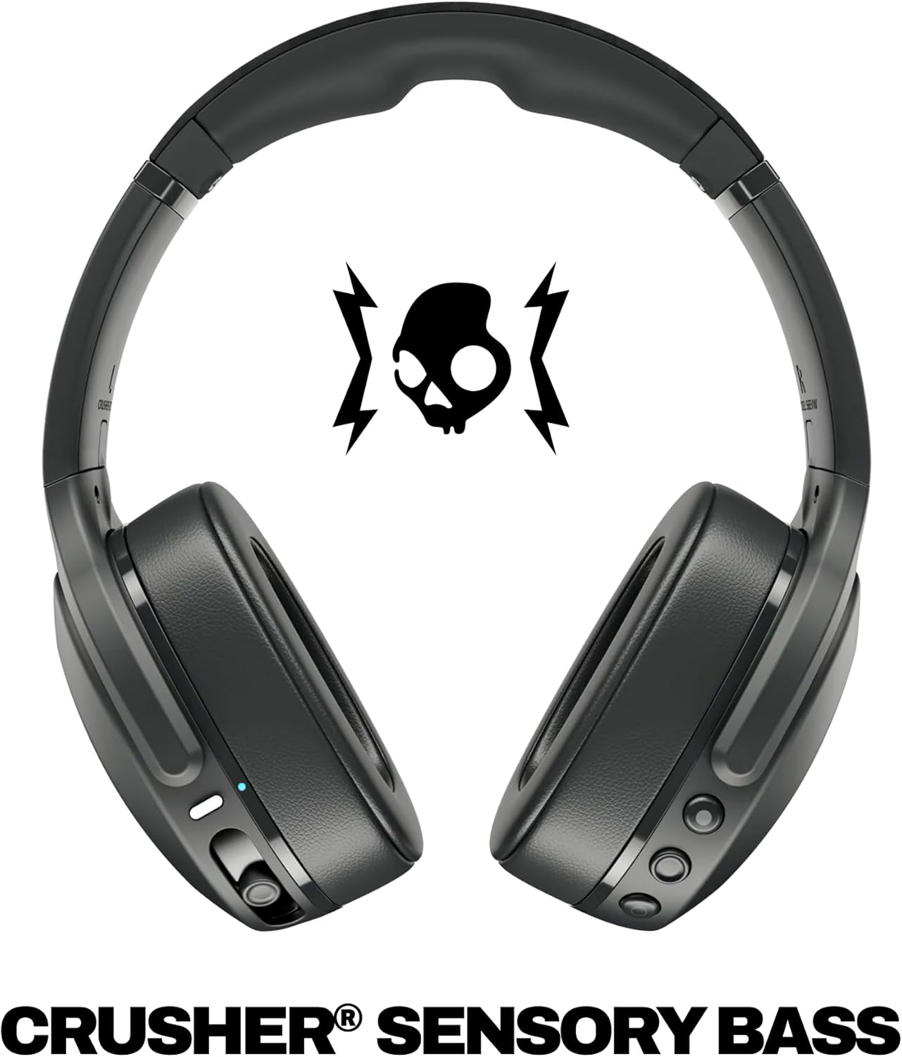 Skullcandy Crusher Evo Wireless Multi-Sensory Bass Headphones - True Black | Bluetooth. Noise Isolating Over-Ear Fit. 40 Hours Battery. Microphone. Working Out. Gym. Travel. Studying. Music