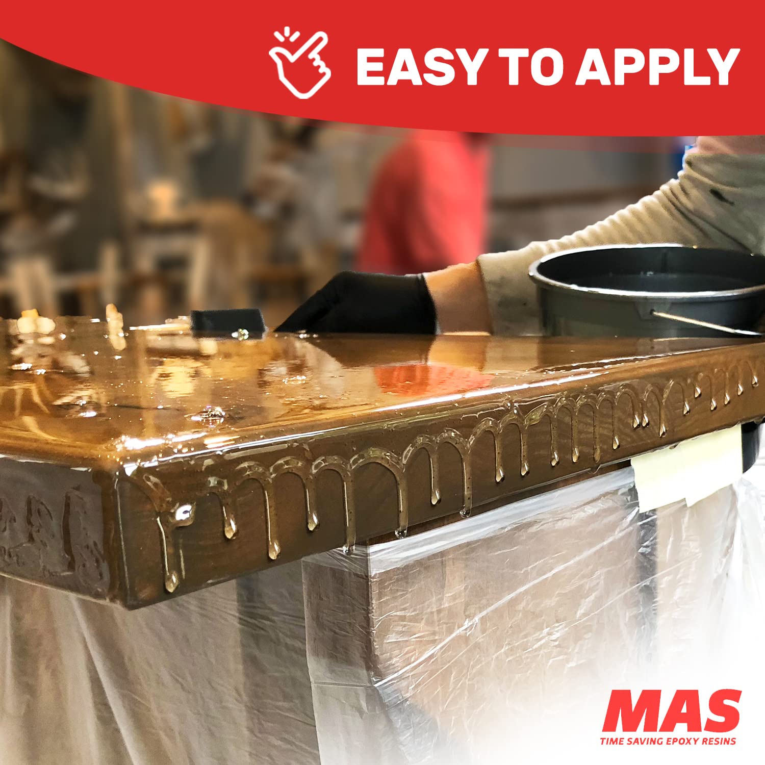 MAS Epoxies Table Top Pro Epoxy Resin Kit. 2-Gallon for Tables. Bar Tops | Crystal Clear Coating Surfaces. Resin Casting for DIY Arts. Crafts. Countertops. Wood Tables. Coasters. Artwork. & Signs