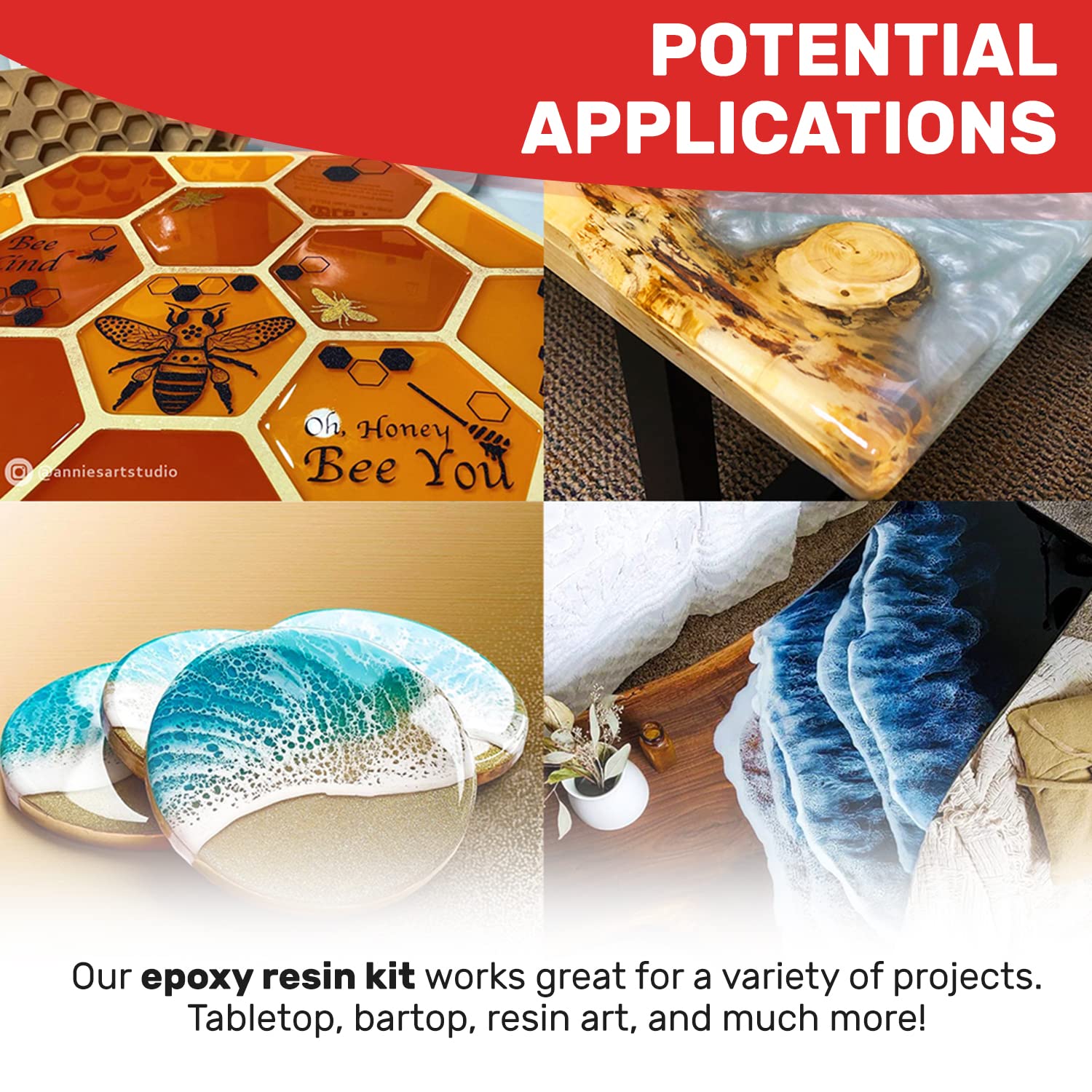 MAS Epoxies Table Top Pro Epoxy Resin Kit. 2-Gallon for Tables. Bar Tops | Crystal Clear Coating Surfaces. Resin Casting for DIY Arts. Crafts. Countertops. Wood Tables. Coasters. Artwork. & Signs