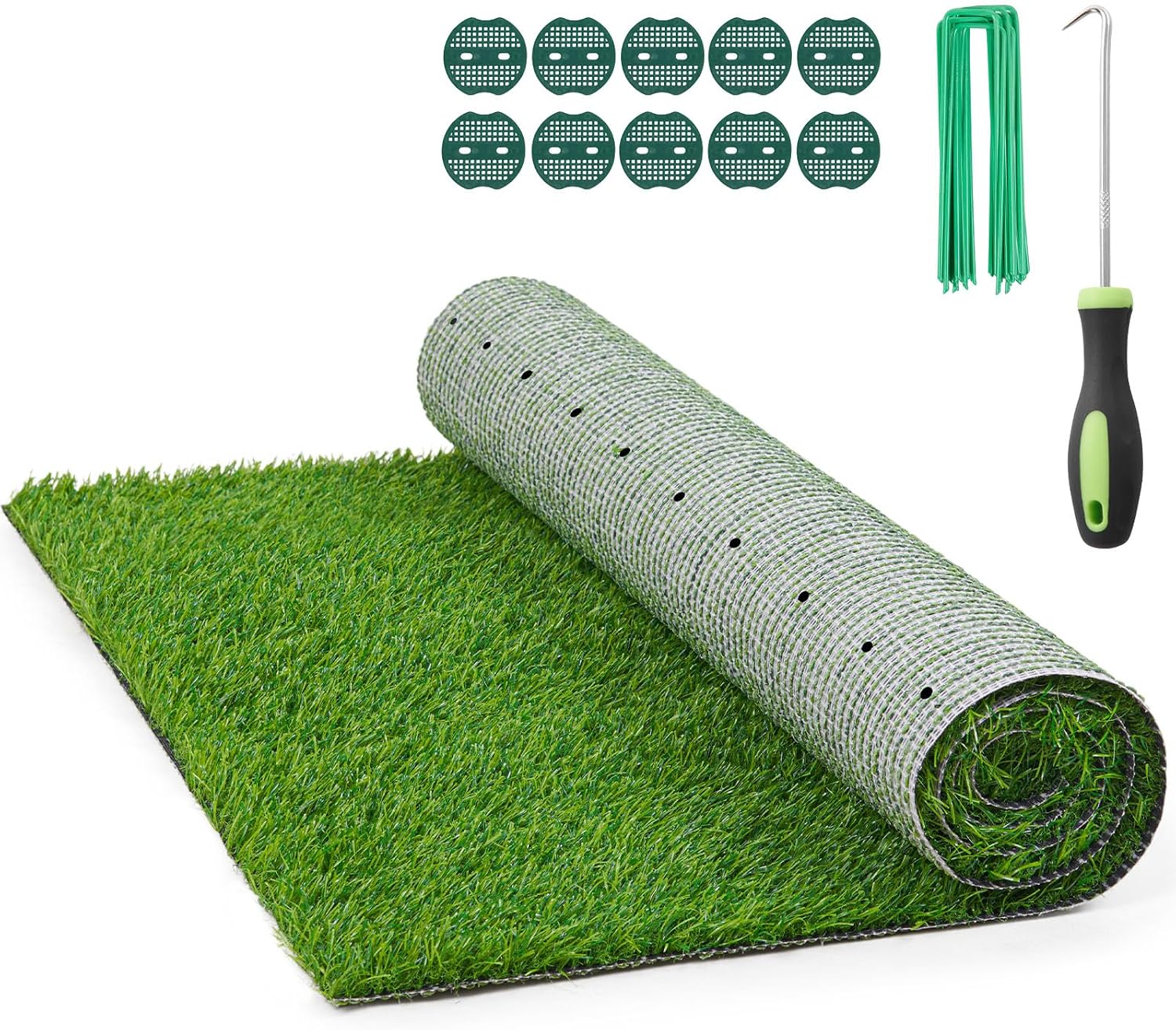 6x10FT Artificial Grass Fake Turf Grass Outdoor Indoor with Drainage Holes | Pet-Friendly Dog Grass Pad. Fast-Drain. Easy to Clean. Perfect for Balcony Patio Backyard Garden Wedding Christmas Decoration
