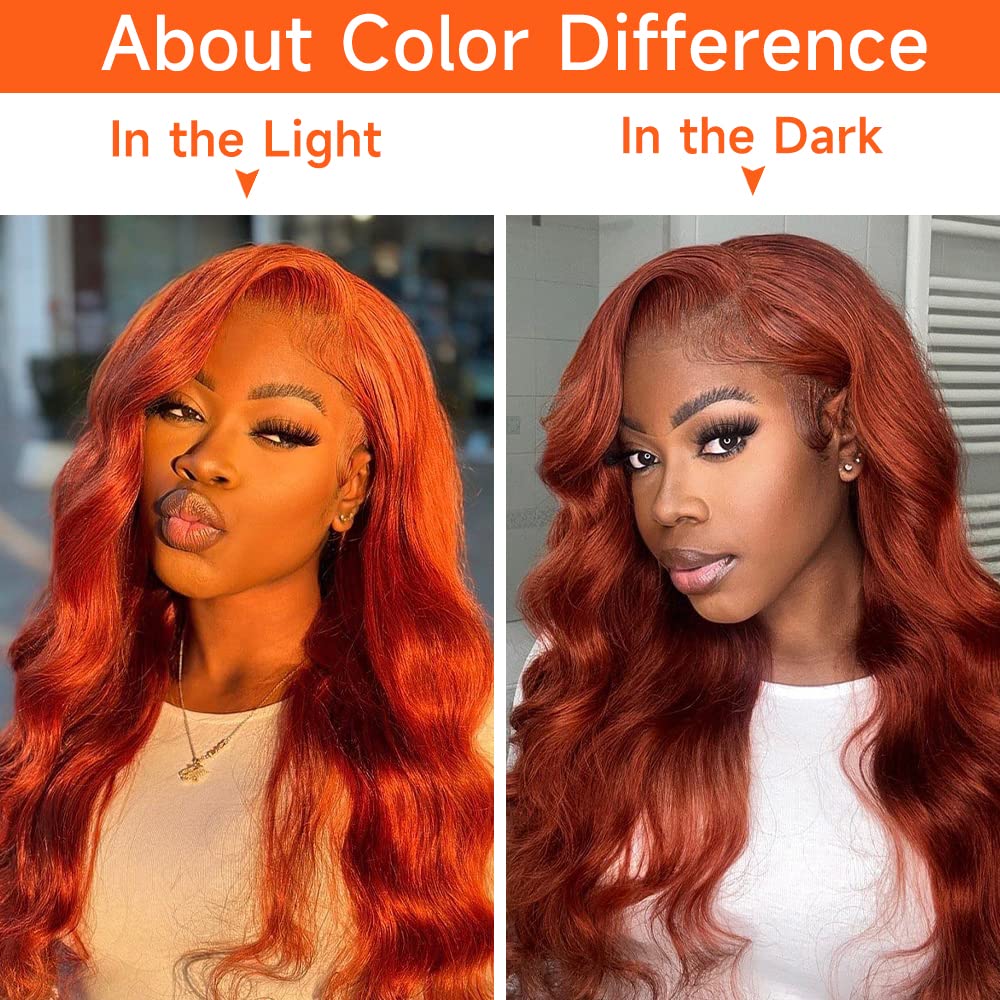 Avolo Reddish Brown Wig Human Hair 30 Inch Lace Front Wigs Human Hair Pre Plucked 13x4 Body Wave Frontal Wigs Human Hair Auburn Colored Human Hair Lace Front Wigs HD Lace Frontal Human Hair Wigs