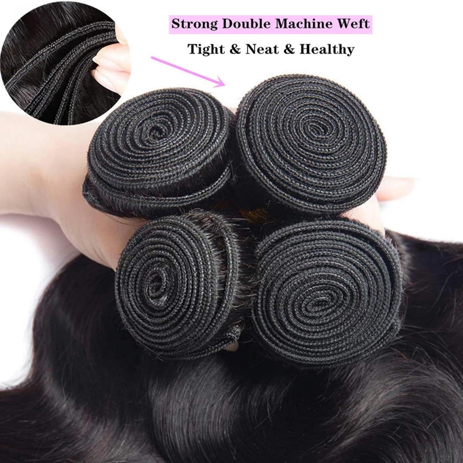 12A Human Hair 16 18 20 22 Inch 4 Bundles Body Wave Bundles Human Hair Unprocessed Brazilian Virgin Double Weft Natural Black