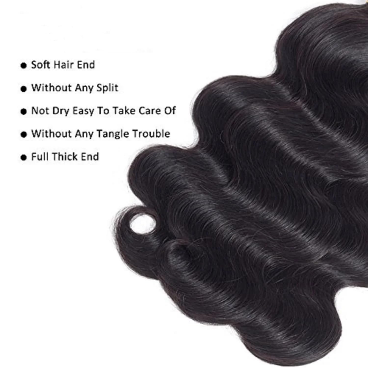 12A Human Hair 16 18 20 22 Inch 4 Bundles Body Wave Bundles Human Hair Unprocessed Brazilian Virgin Double Weft Natural Black
