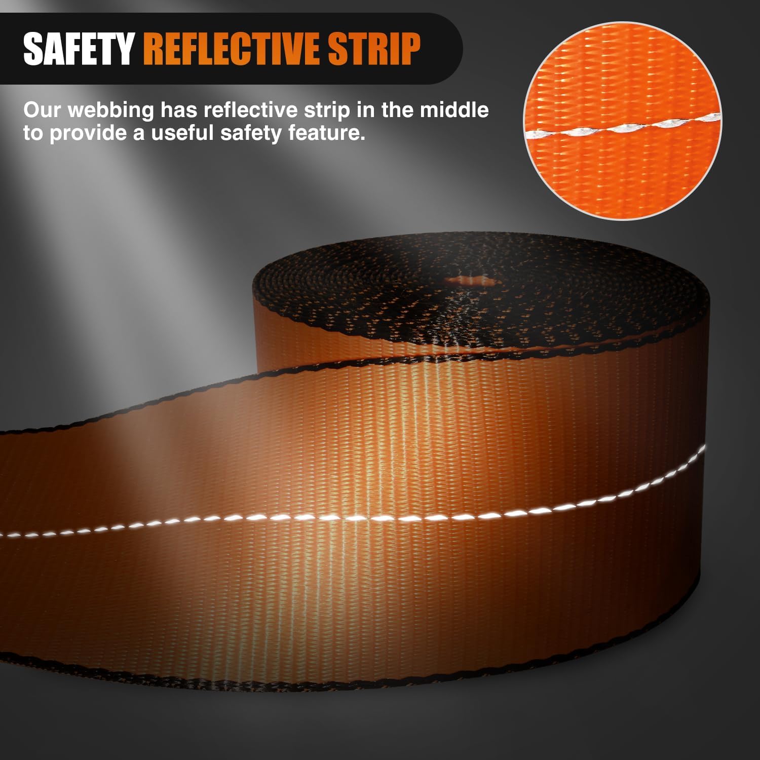 Nilight Truck Straps 4×30' Heavy Duty 16800LBS Break Strength 10 Pack | Orange Winch Straps with Flat Hook WLL 5400LBS Cargo Straps for Flatbeds Trucks Trailers Farms Rescues Tree Saver