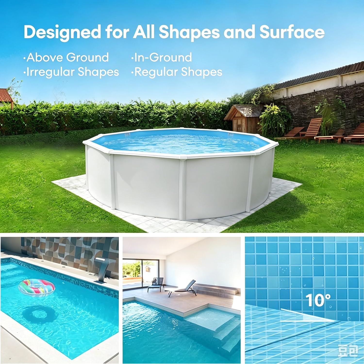 Ultenic Cordless Robotic Pool Cleaner with Remote&APP Control. Pool Vacuum for Above & In-Ground Pool up to 850 Sq.ft.. 90 Mins Long Runtime. Fast Charging. Self-Parking&2.5L Large Filter. Green