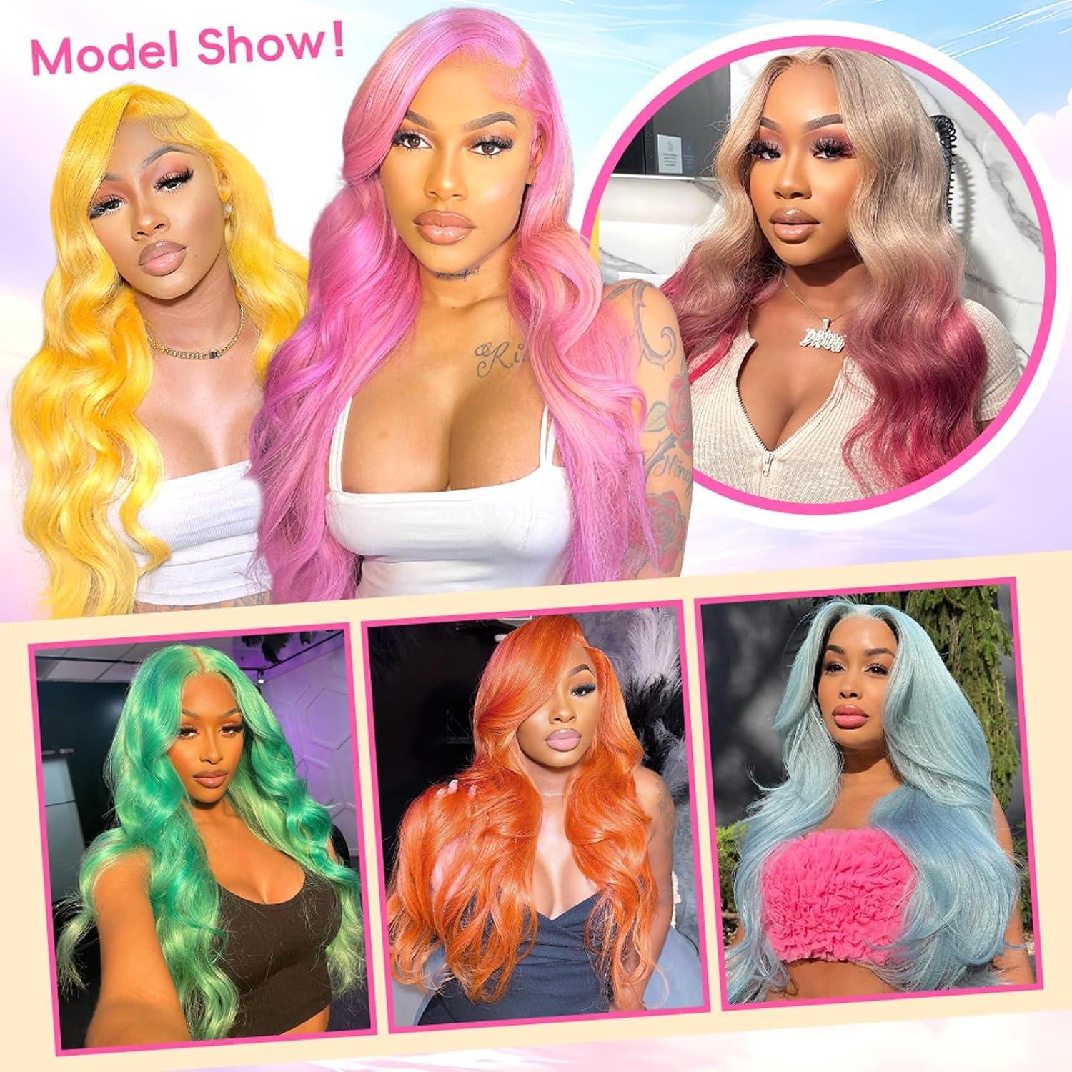Cloudeer 613 13x6 Lace Front Wig Human Hair 32 Inch Blonde Wig Human Hair | Body Wave 13x6 HD Lace Front Wigs Human Hair Pre Plucked 200 Density Blonde Frontal Wigs Human Hair Glueless Wigs for Women
