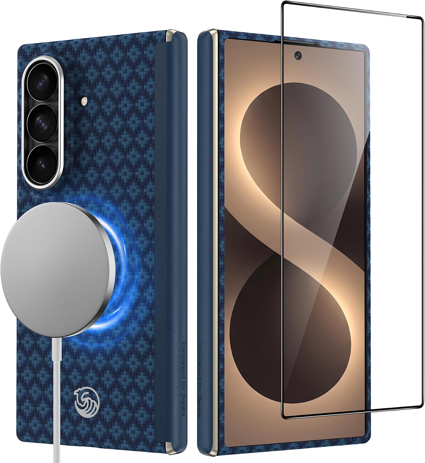 BENKS for Samsung Galaxy Z Fold 8 Ultra Case with Screen Protector. MagSafe Compatible Kevlar Case with Hinge Protection. Magnetic 3-in-1 Slim Protection Set. ArmorGrid Air Grand Combo