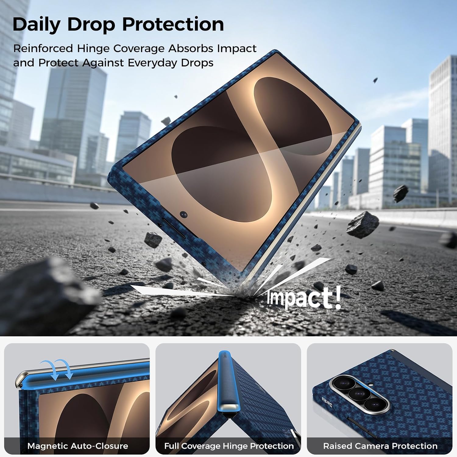 BENKS for Samsung Galaxy Z Fold 8 Ultra Case with Screen Protector. MagSafe Compatible Kevlar Case with Hinge Protection. Magnetic 3-in-1 Slim Protection Set. ArmorGrid Air Grand Combo
