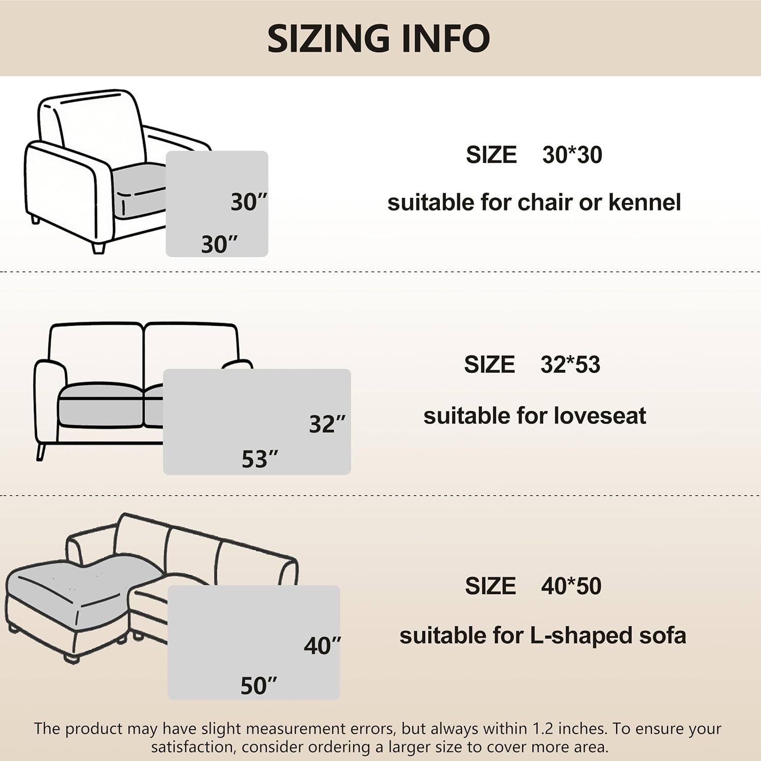 gogobunny 100% Double-Sided Waterproof Dog Bed Cover Pet Blanket Sofa Couch Furniture Protector for Puppy Large Dog Cat. Reversible (30x30 Inch (Pack of 1). Dark Beige/Light Beige)